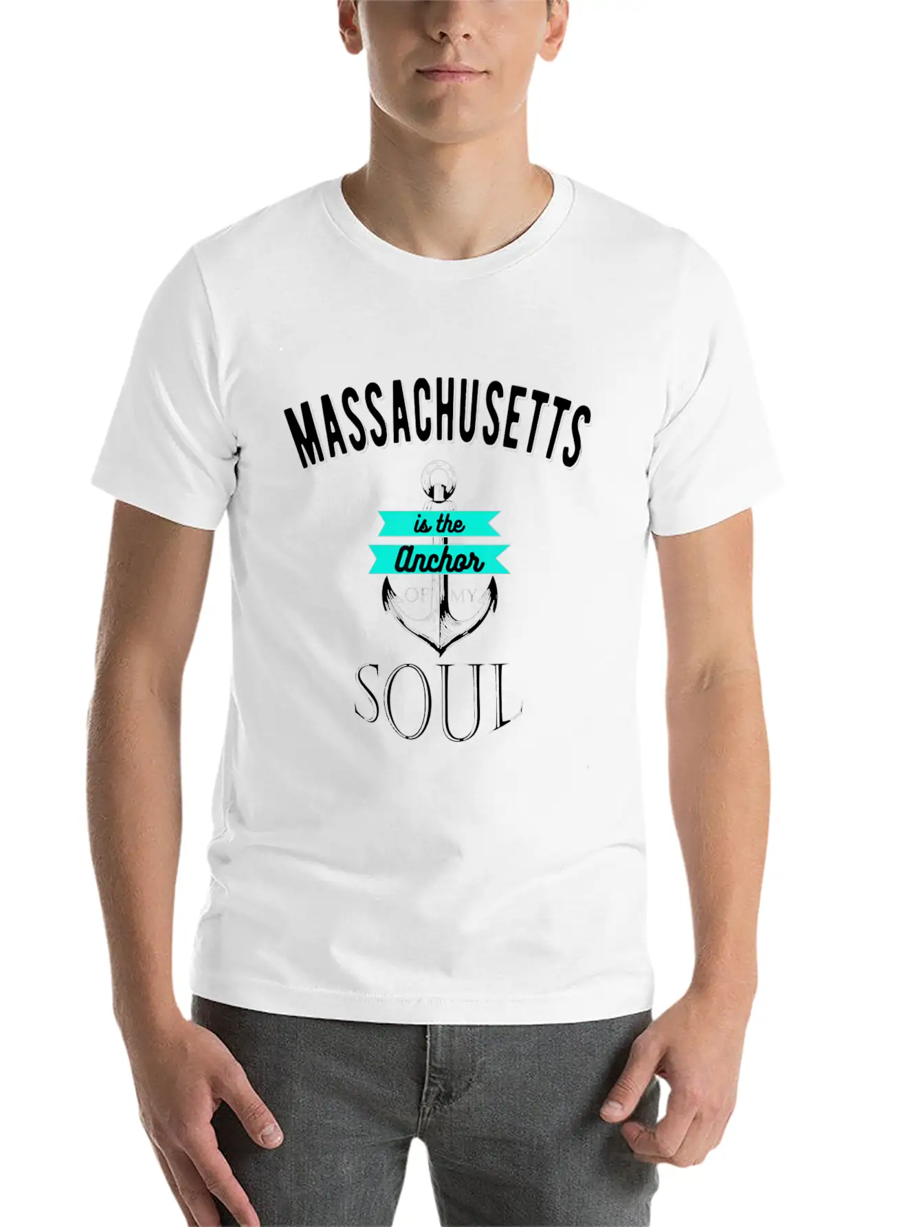 Massachusetts Anchor Of My Soul American States Essential Cotton Tee For Daily Outfits – Unisex Style