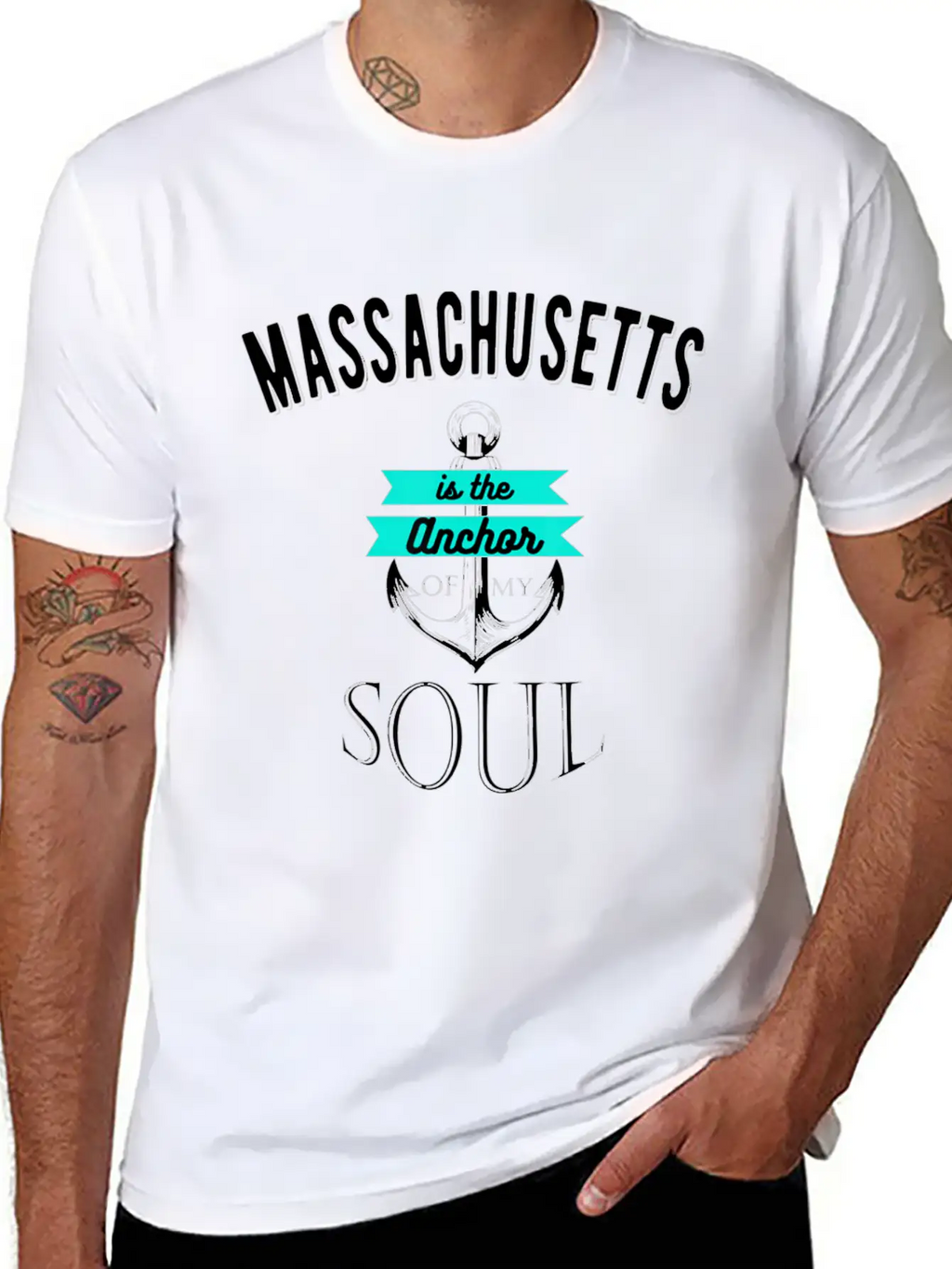 Massachusetts Anchor Of My Soul American States Essential Cotton Tee For Daily Outfits – Unisex Style