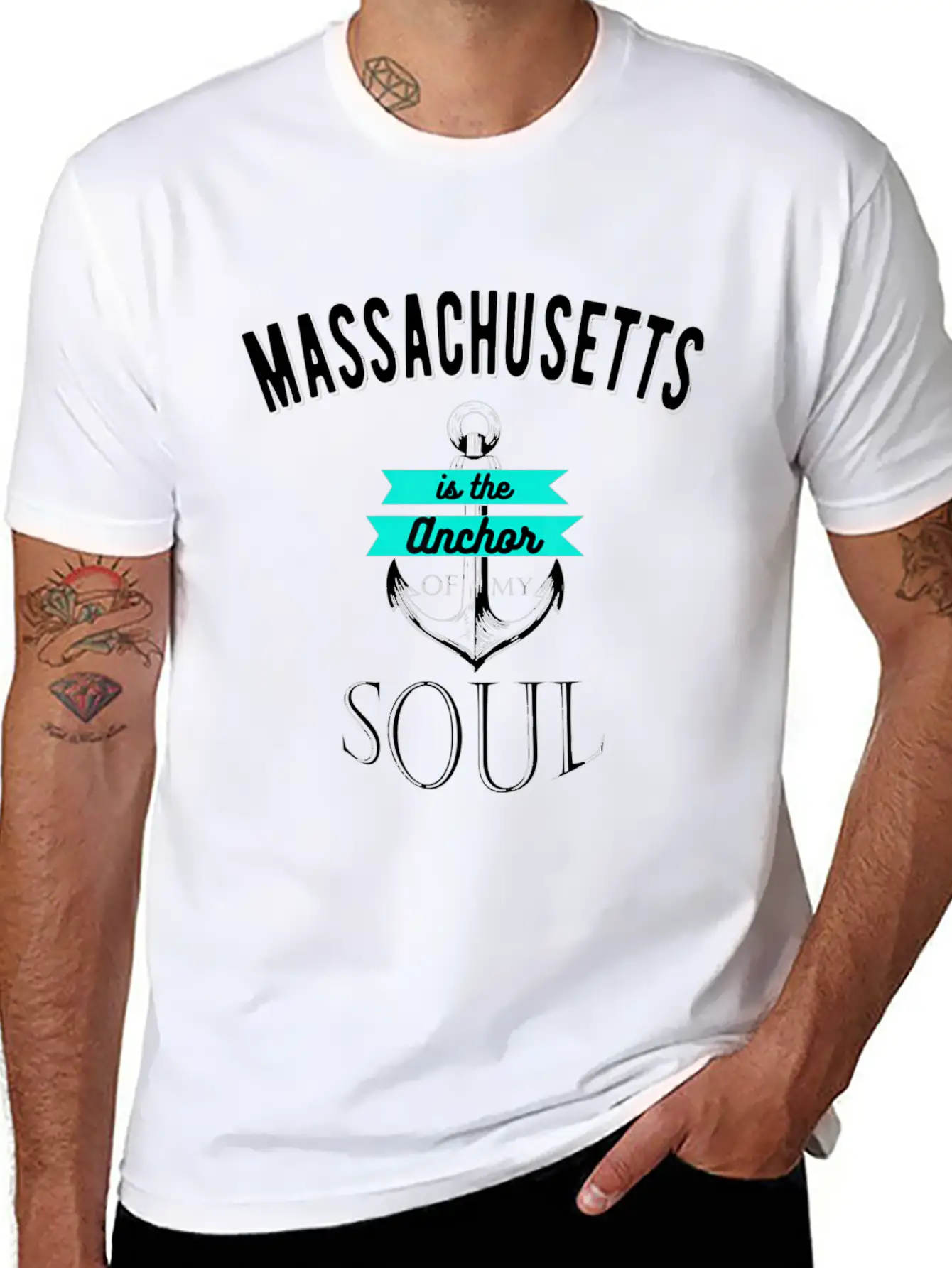 Massachusetts Anchor Of My Soul American States Essential Cotton Tee For Daily Outfits – Unisex Style
