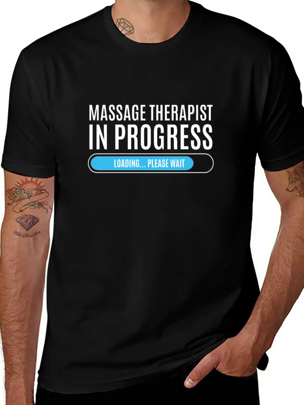 Massage Therapist In Progress Loading Please Wait Breathable Soft Cotton T-Shirt – Timeless Casual Look