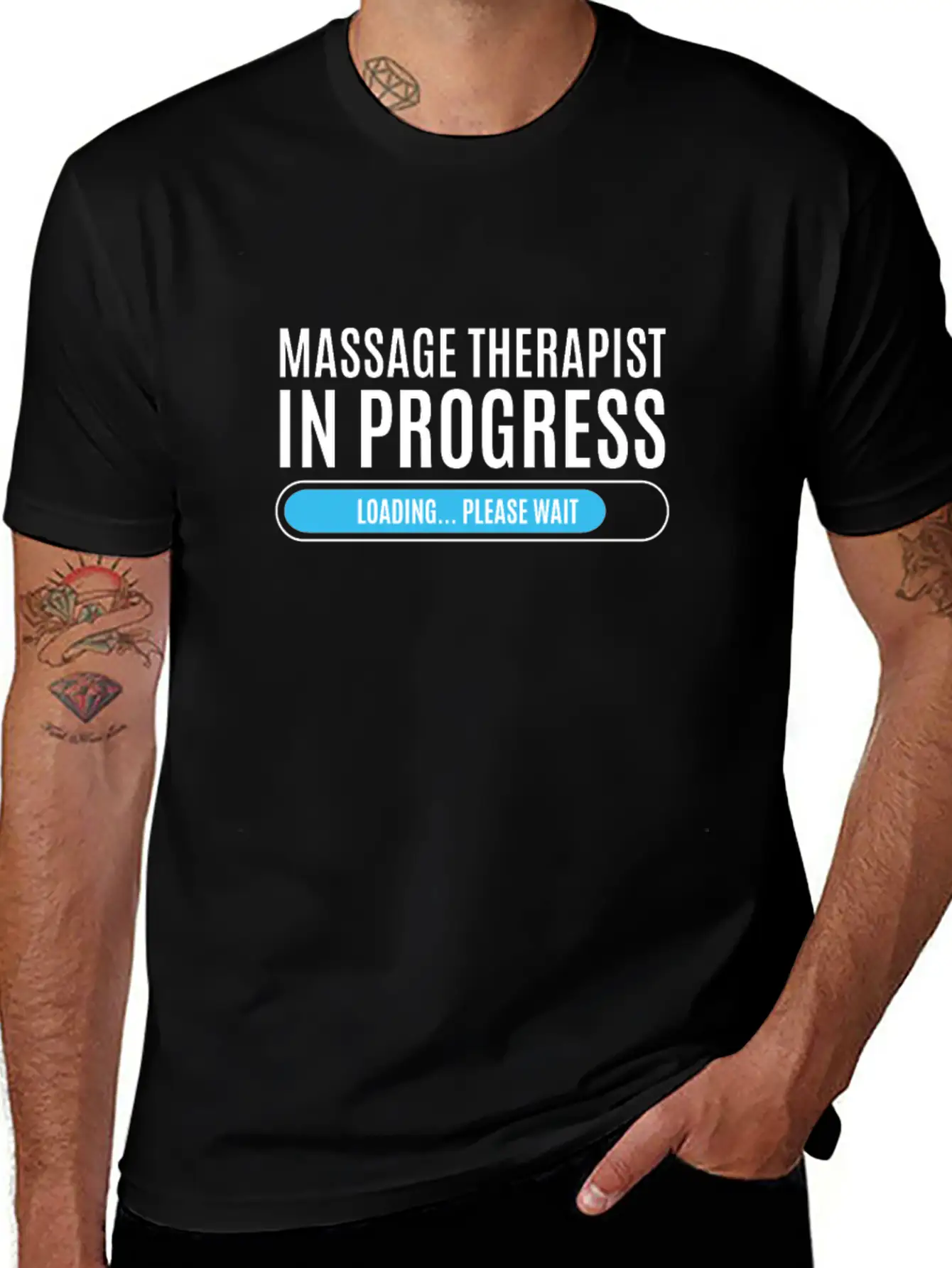 Massage Therapist In Progress Loading Please Wait Breathable Soft Cotton T-Shirt – Timeless Casual Look