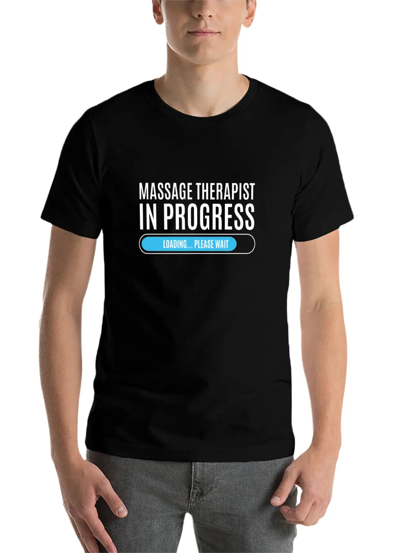Massage Therapist In Progress Loading Please Wait Breathable Soft Cotton T-Shirt – Timeless Casual Look