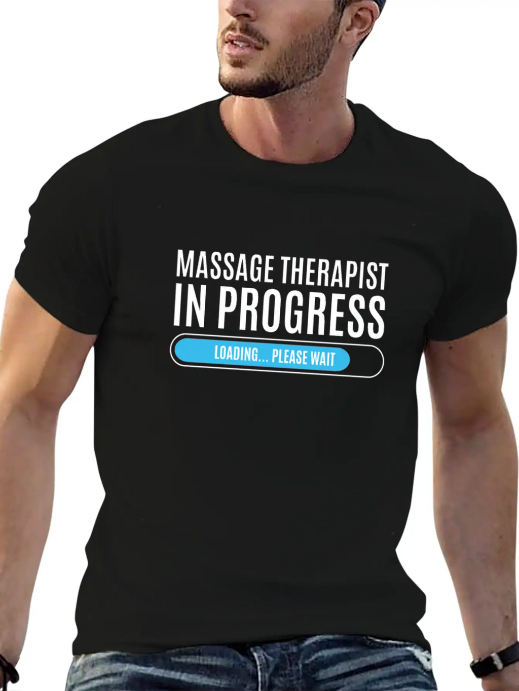 Massage Therapist In Progress Loading Please Wait Breathable Soft Cotton T-Shirt – Timeless Casual Look