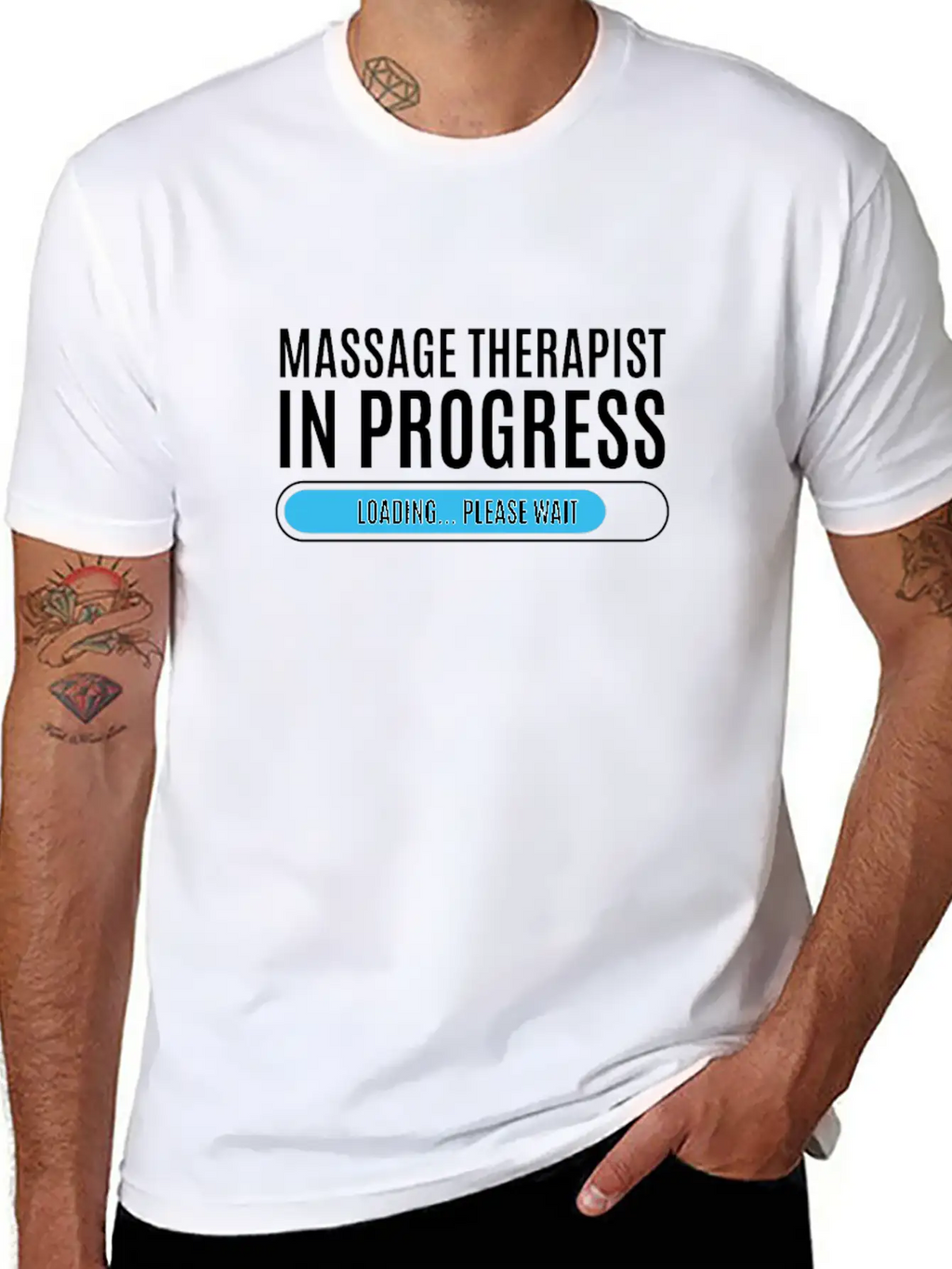 Massage Therapist In Progress Loading Please Wait Breathable Soft Cotton T-Shirt – Timeless Casual Look