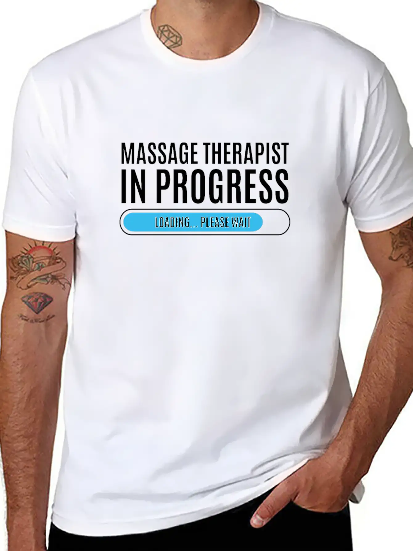 Massage Therapist In Progress Loading Please Wait Breathable Soft Cotton T-Shirt – Timeless Casual Look