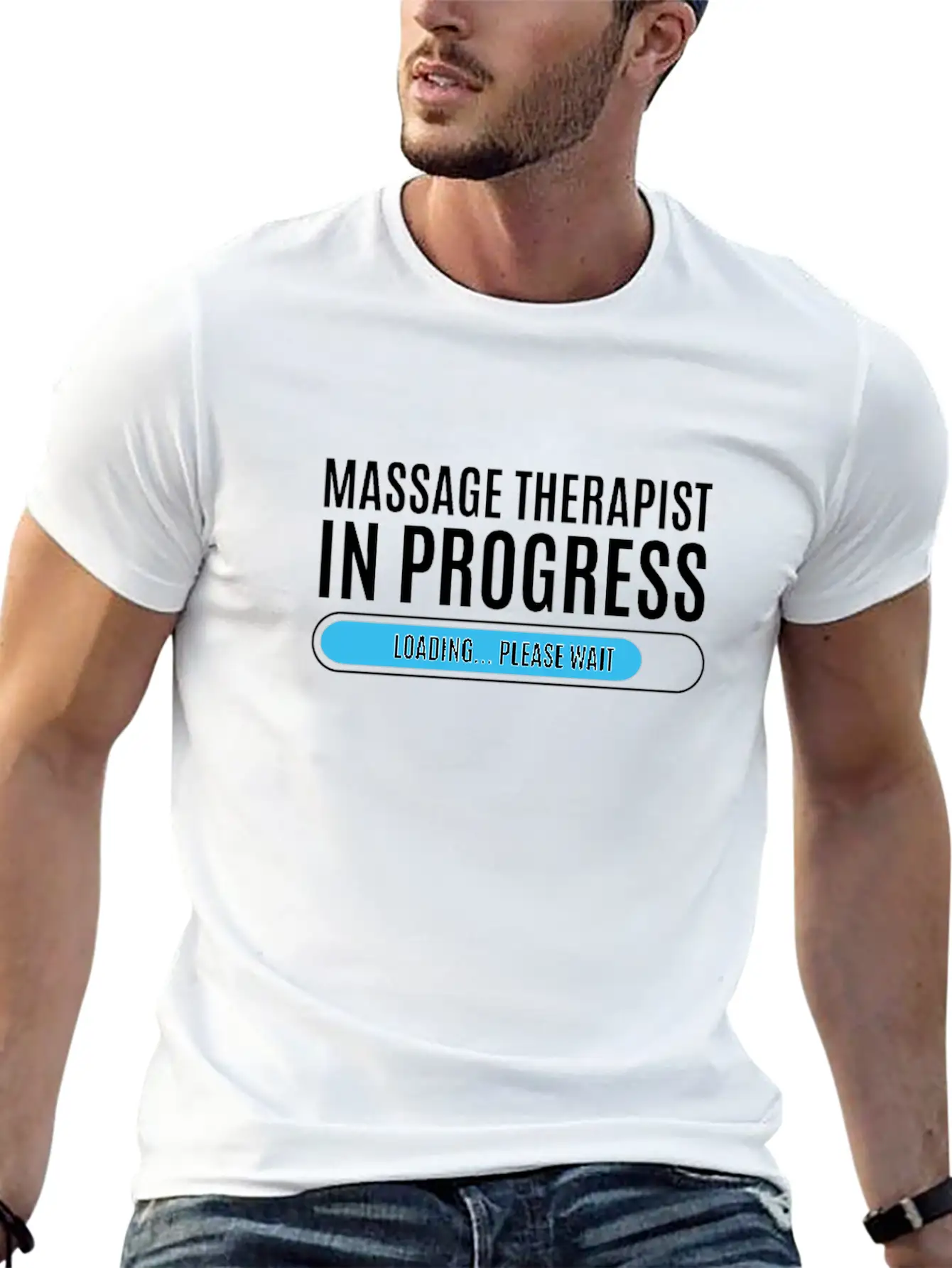 Massage Therapist In Progress Loading Please Wait Breathable Soft Cotton T-Shirt – Timeless Casual Look