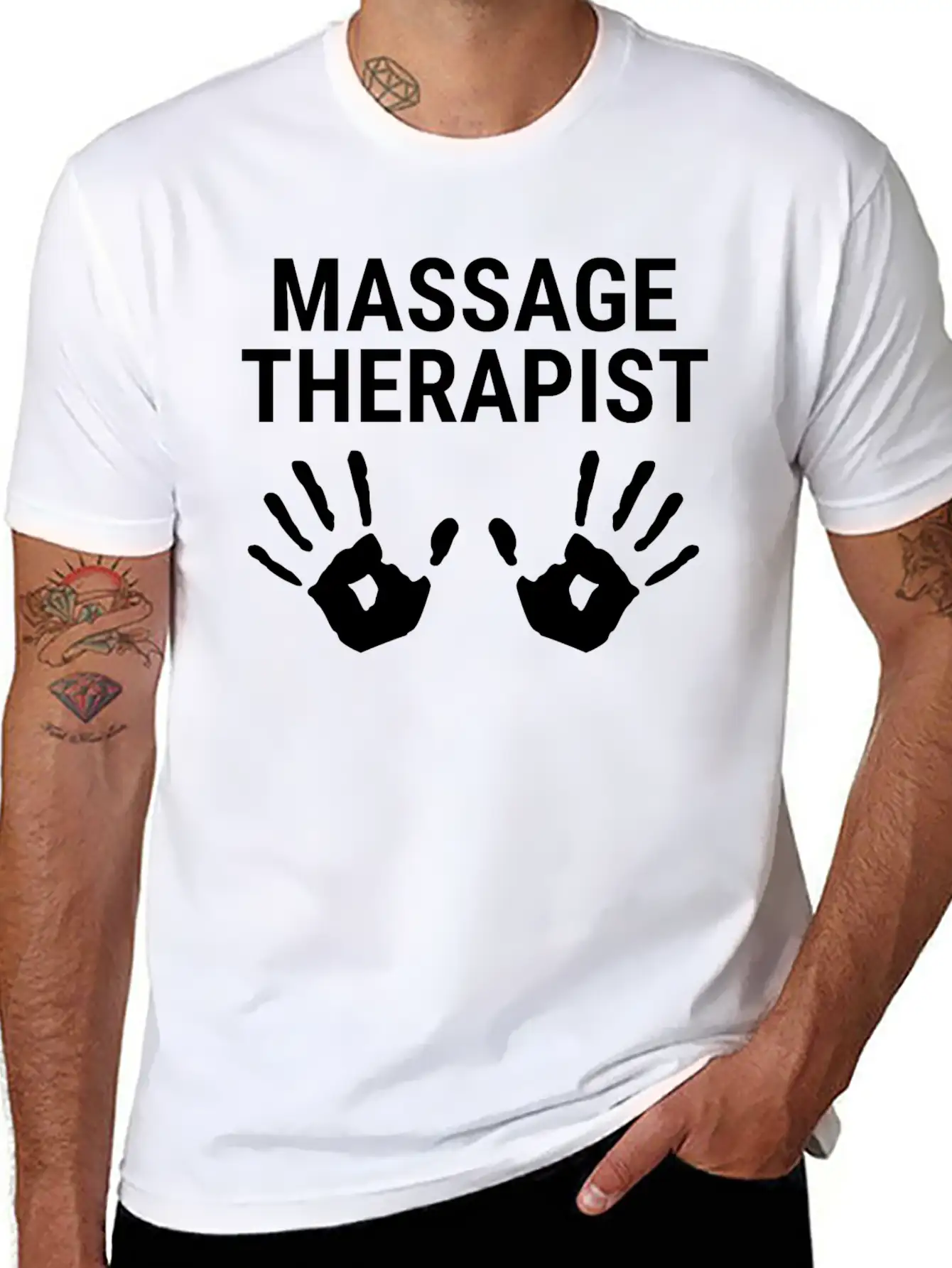 Massage Therapist Therapy Hands Gift T-shirt Unisex Casual T-Shirt – Clean Design For Daily Comfort