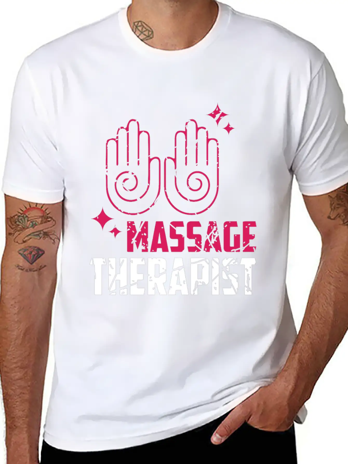 Massage Therapist Work With Hands Stylish Everyday T-Shirt – Unisex Basic Cotton Tee