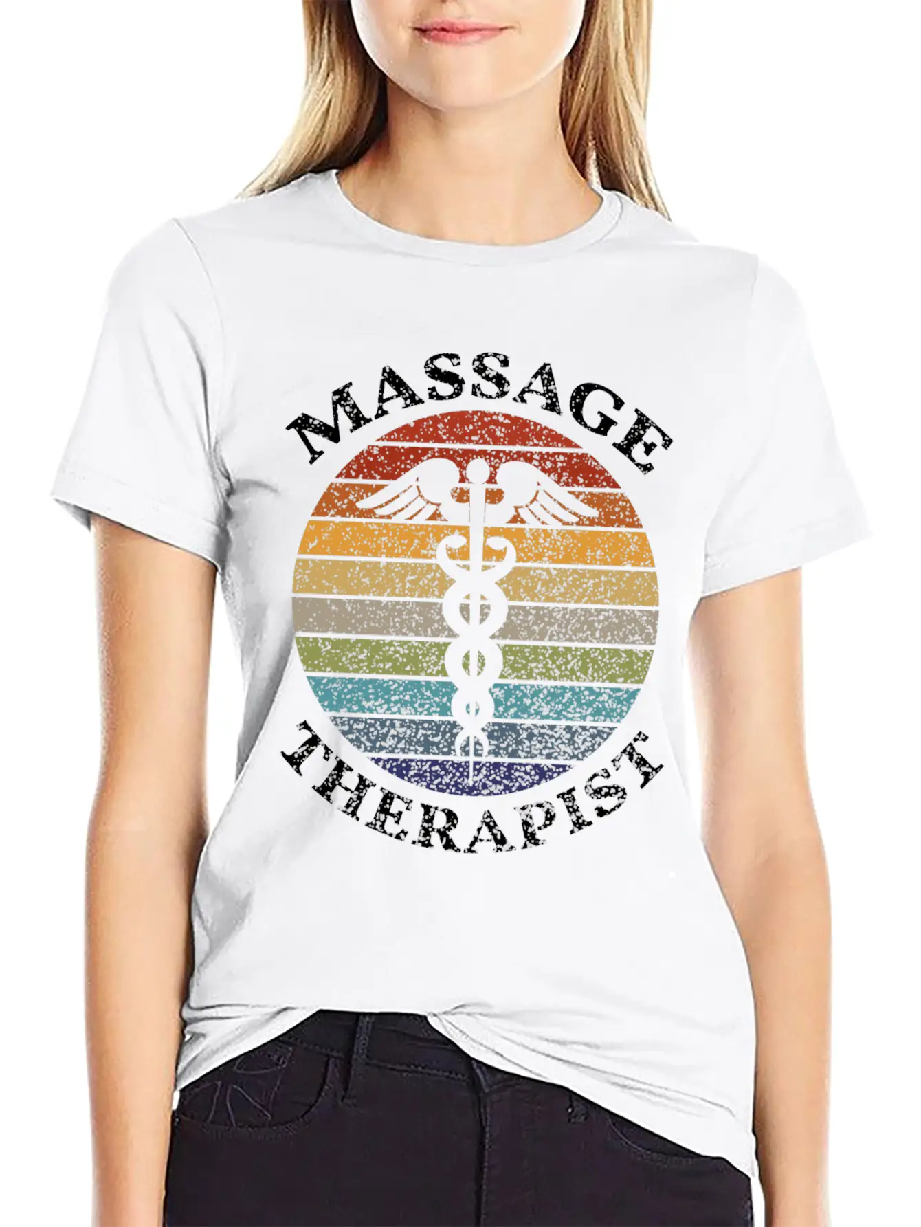 Massage Therapy - Massage Therapist Vintage Sunset Unisex Casual T-Shirt – Clean Design For Daily Comfort