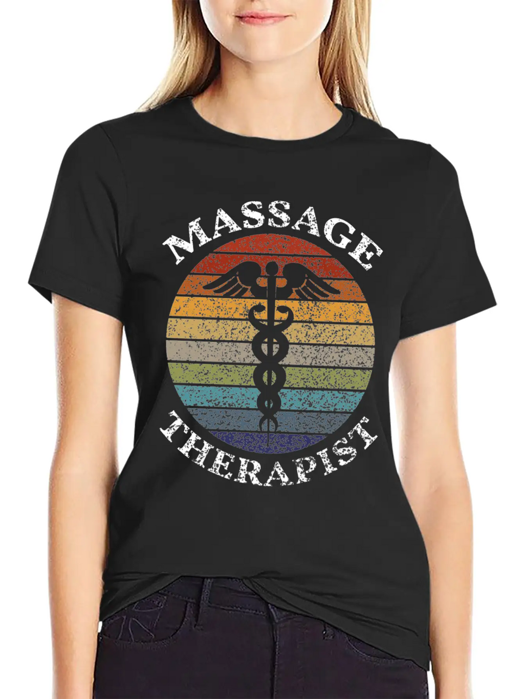 Massage Therapy - Massage Therapist Vintage Sunset Unisex Casual T-Shirt – Clean Design For Daily Comfort