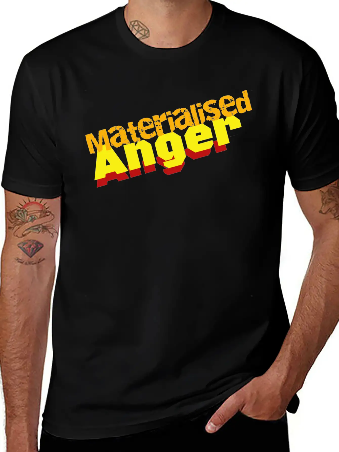 Materialised Anger Logo Relaxed Everyday Tee – Lightweight And Durable Cotton
