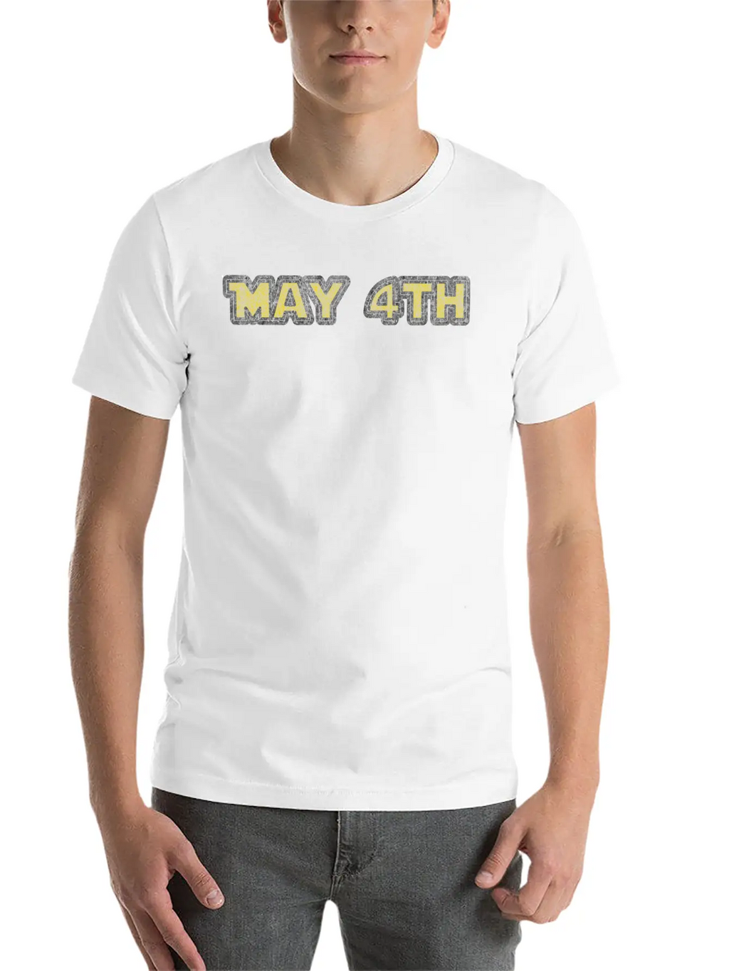 May 4th Yellow Grunge Breathable Graphic T-Shirt – Perfect For Casual Days
