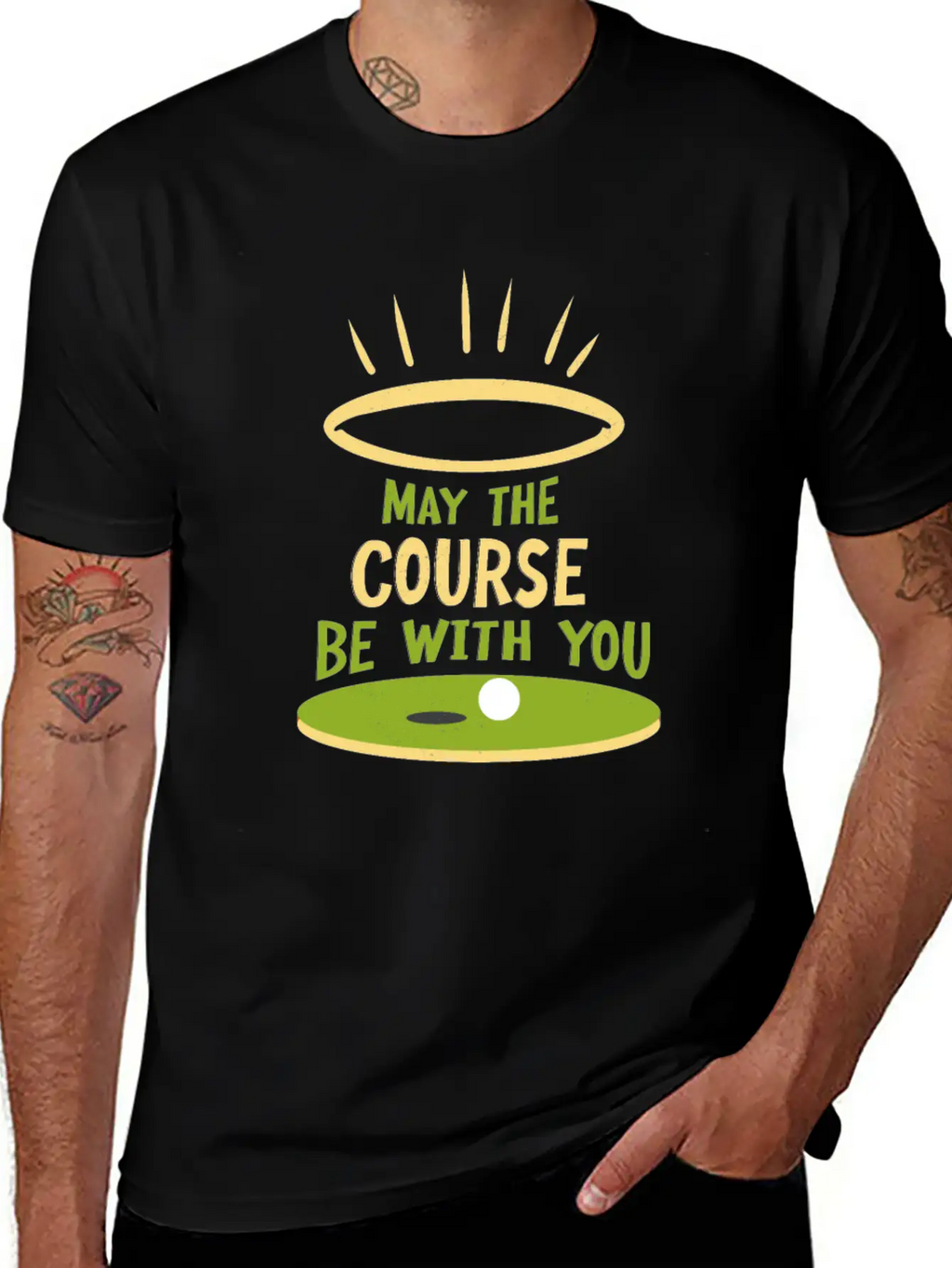 May The Course Be With You Funny Golf Player Classic Cotton Tee – Unisex Comfort For Any Season
