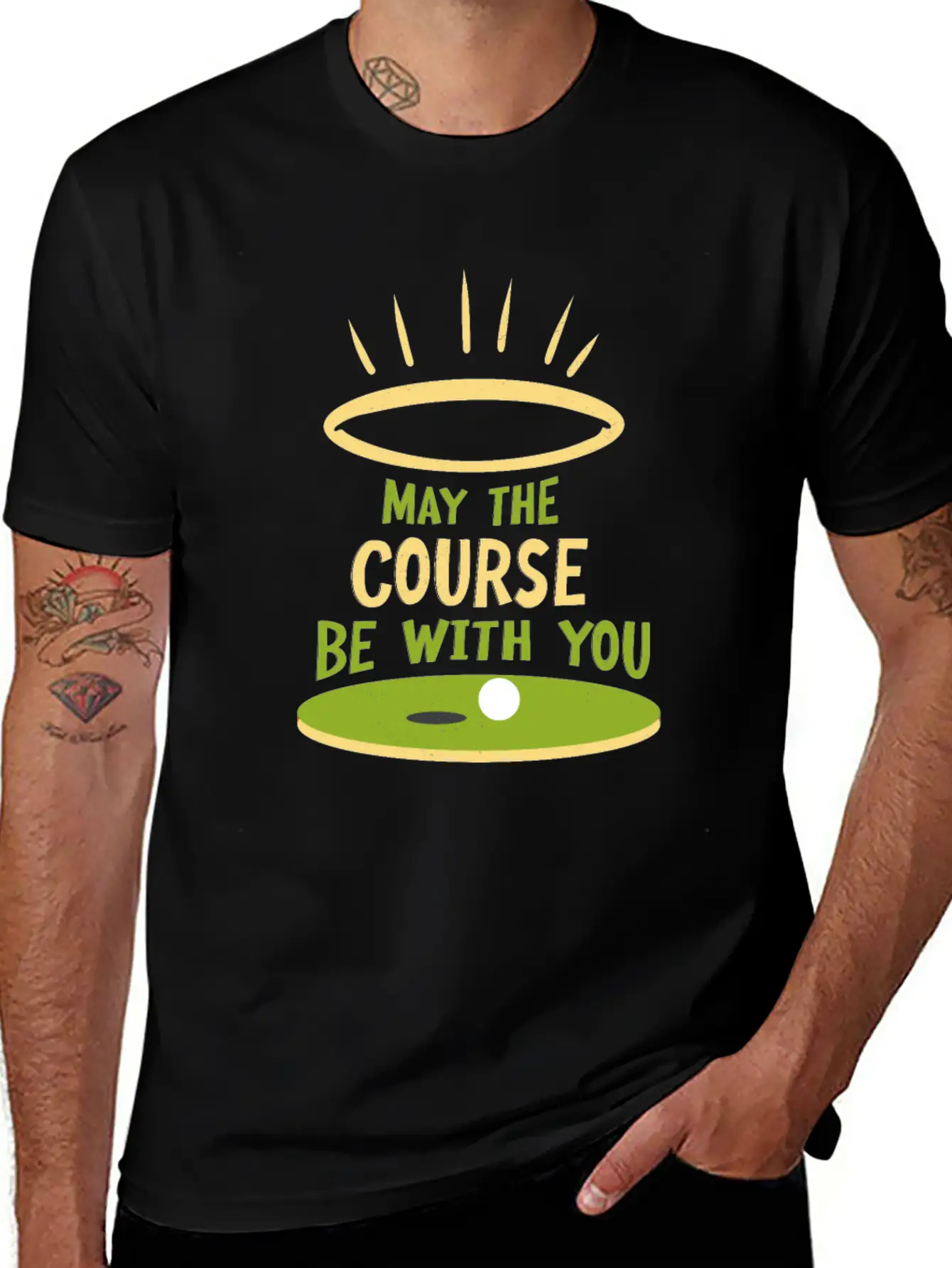 May The Course Be With You Funny Golf Player Classic Cotton Tee – Unisex Comfort For Any Season