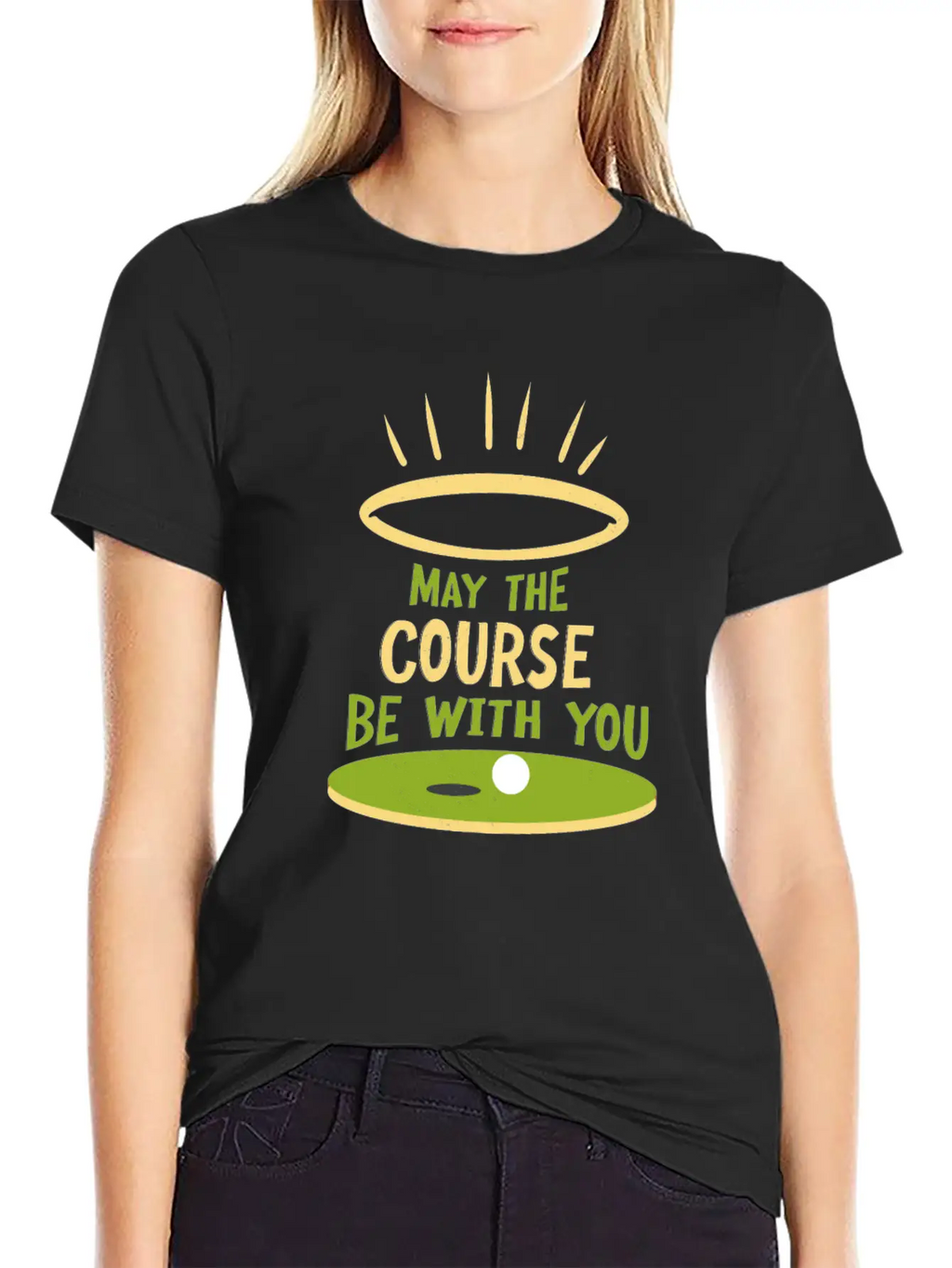 May The Course Be With You Funny Golf Player Classic Cotton Tee – Unisex Comfort For Any Season