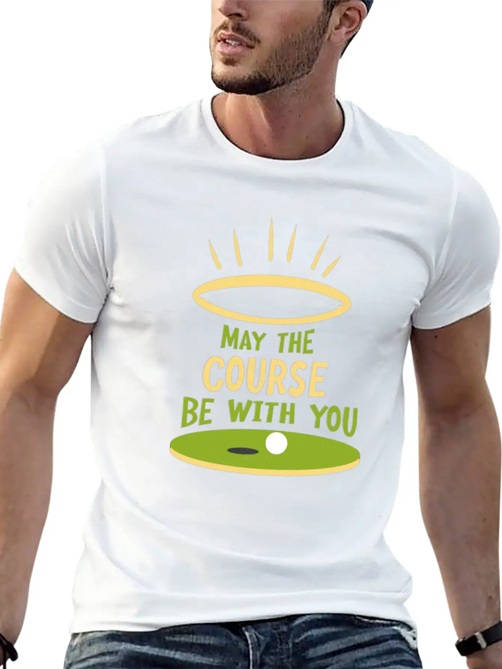 May The Course Be With You Funny Golf Player Classic Cotton Tee – Unisex Comfort For Any Season