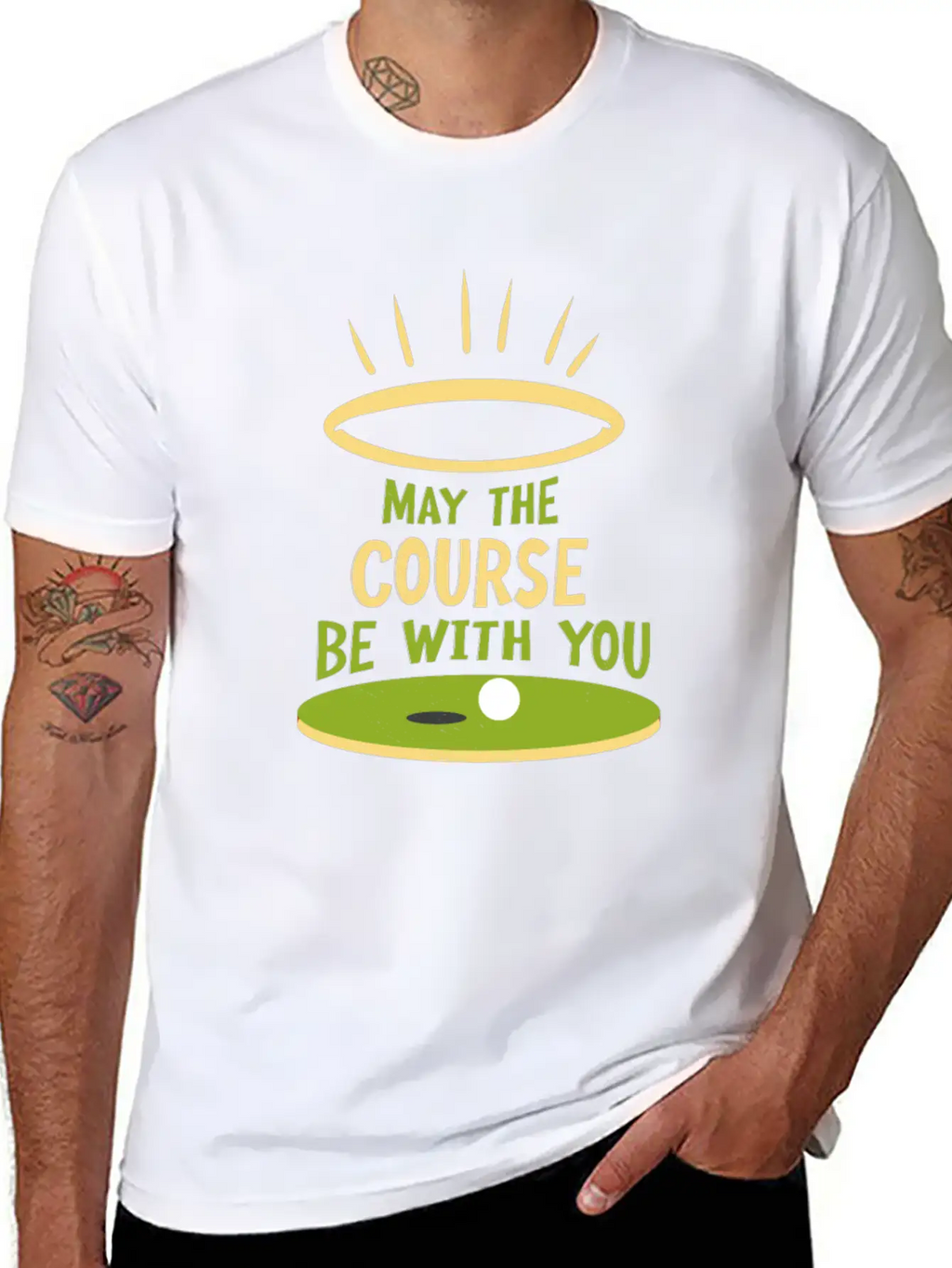 May The Course Be With You Funny Golf Player Classic Cotton Tee – Unisex Comfort For Any Season