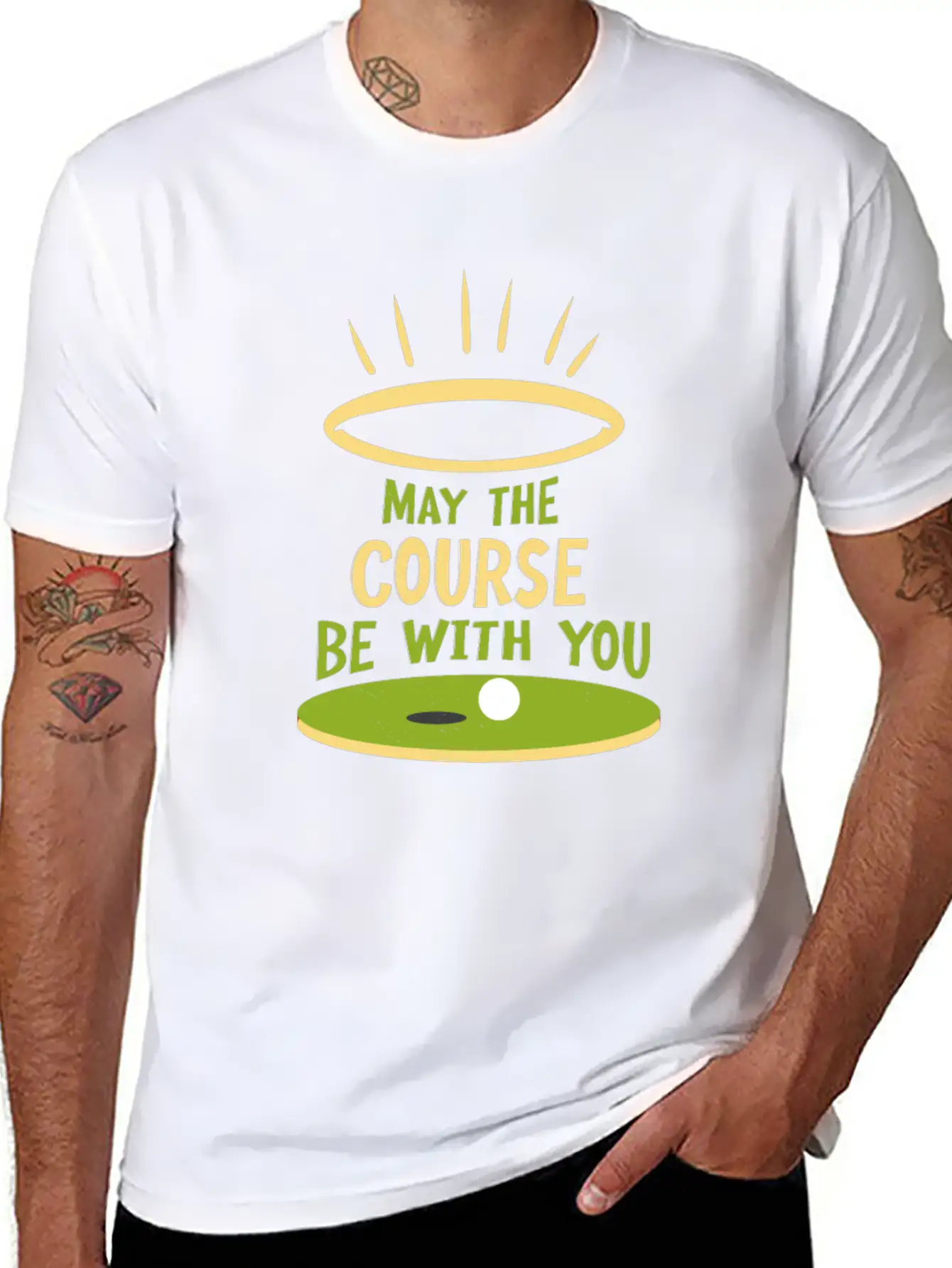 May The Course Be With You Funny Golf Player Classic Cotton Tee – Unisex Comfort For Any Season