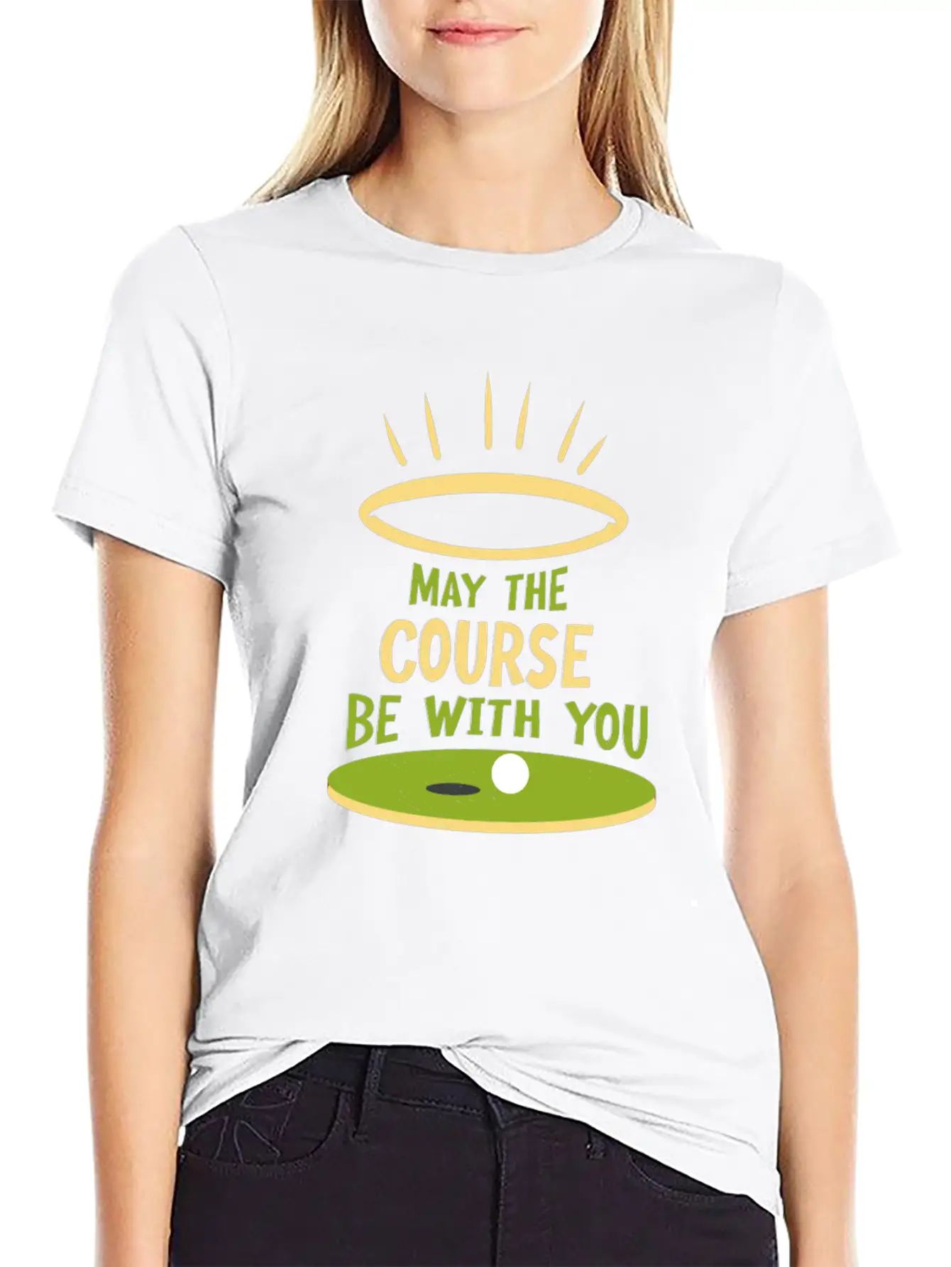 May The Course Be With You Funny Golf Player Classic Cotton Tee – Unisex Comfort For Any Season