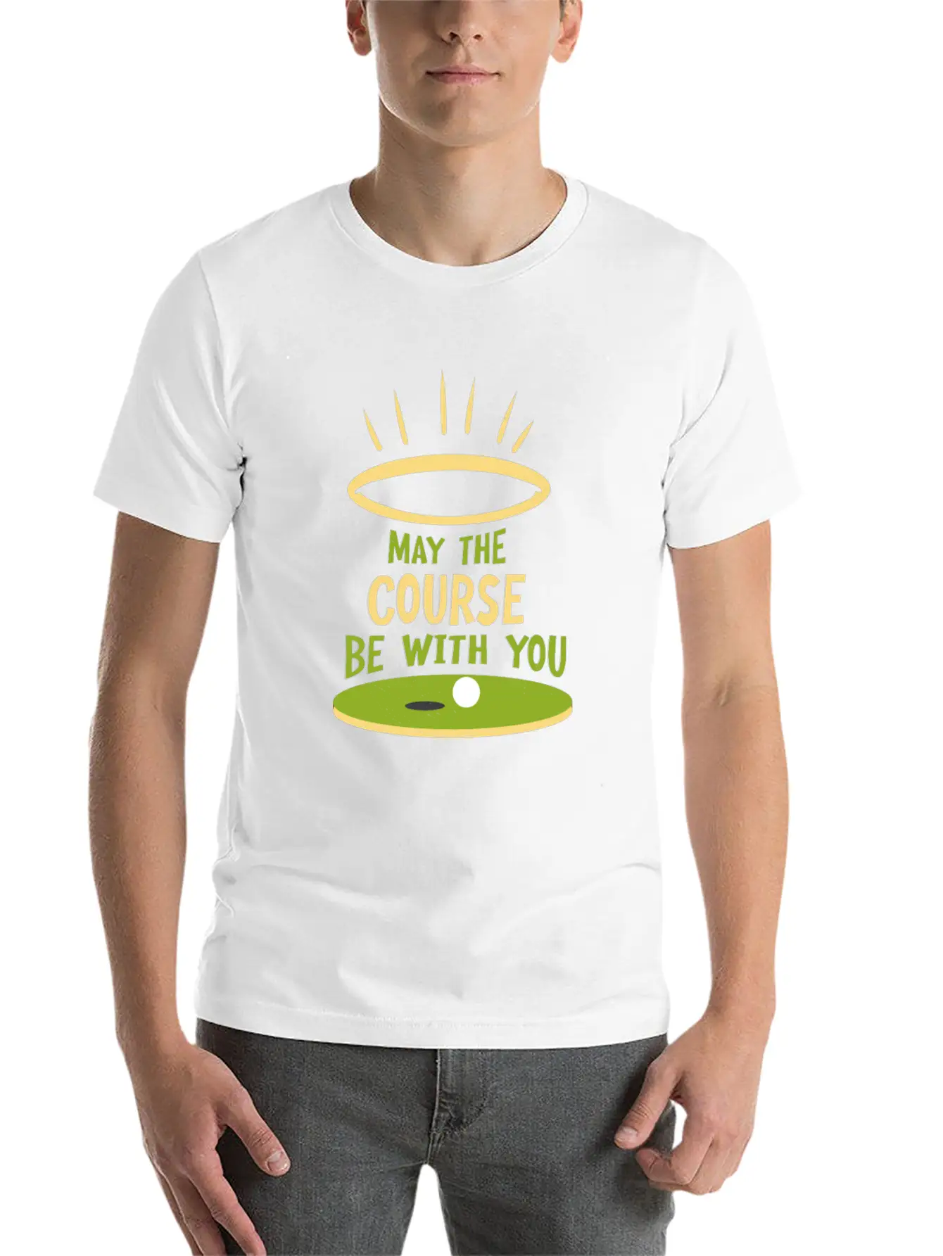 May The Course Be With You Funny Golf Player Classic Cotton Tee – Unisex Comfort For Any Season
