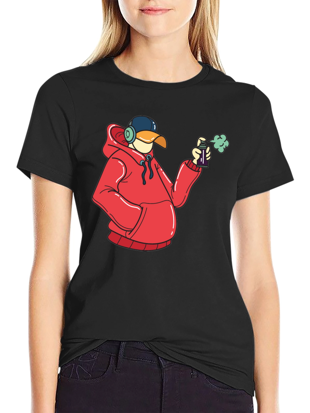 Duck Graffiti Artist Black T-Shirt