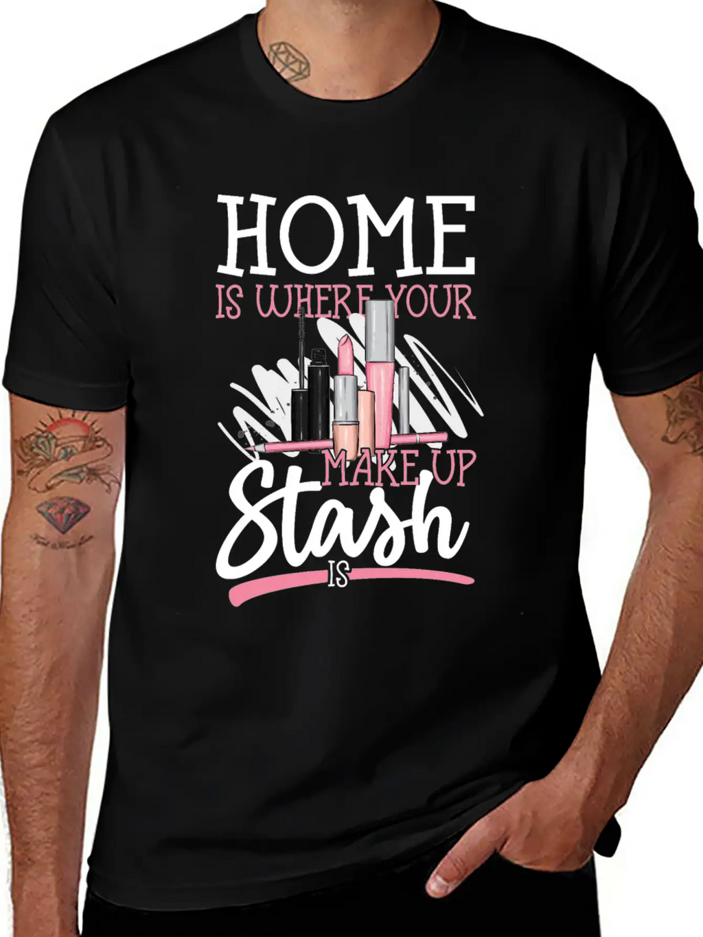 Me Is Where Your Makeup Stash Is Design For A Relaxed Everyday Tee – Lightweight And Durable Cotton