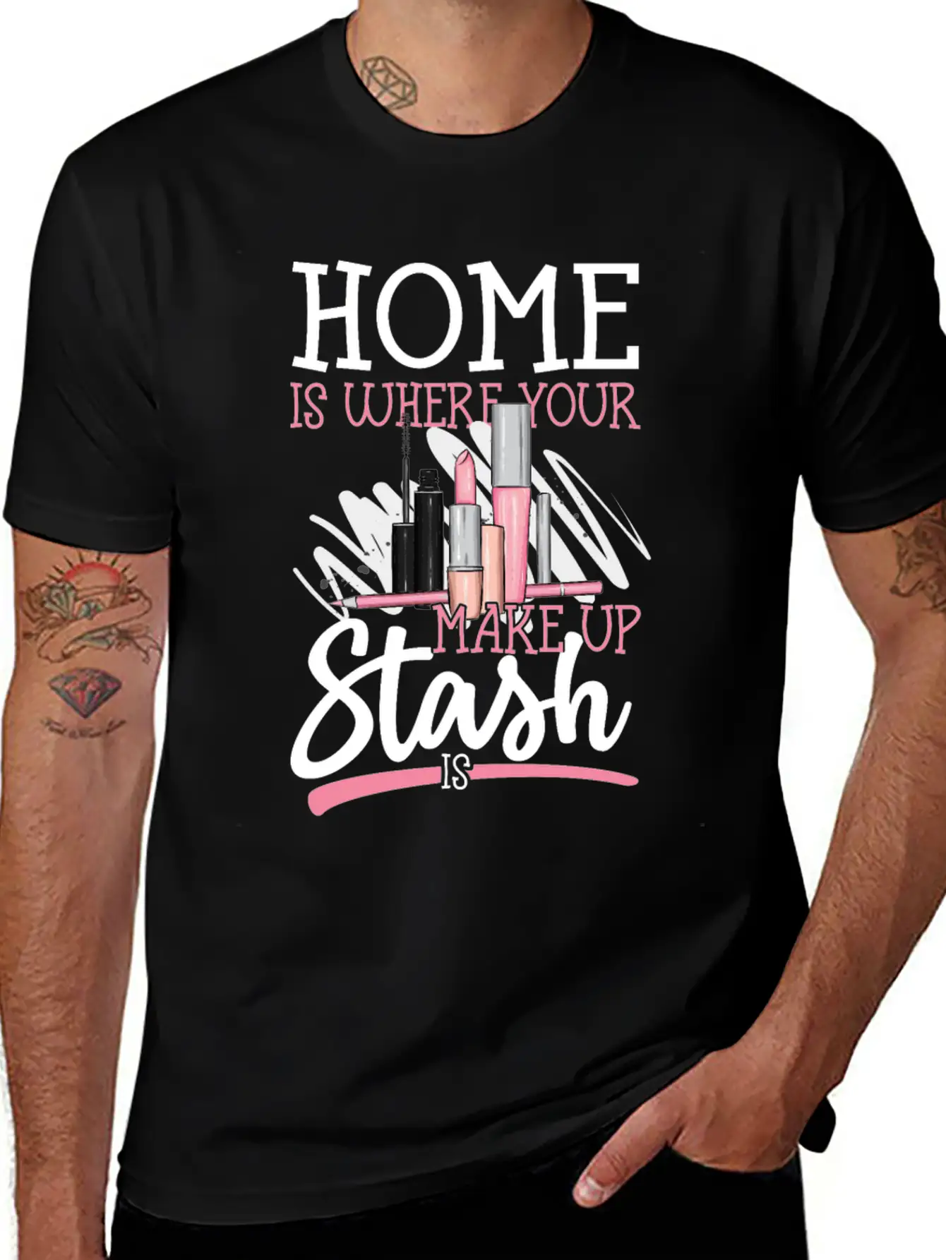 Me Is Where Your Makeup Stash Is Design For A Relaxed Everyday Tee – Lightweight And Durable Cotton
