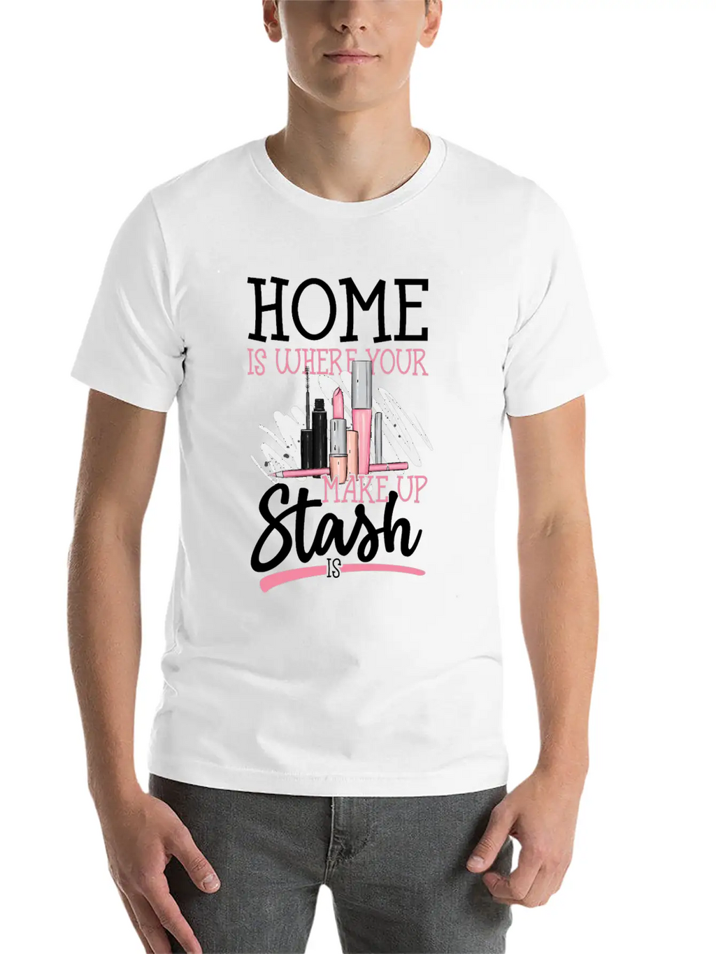 Me Is Where Your Makeup Stash Is Design For A Relaxed Everyday Tee – Lightweight And Durable Cotton