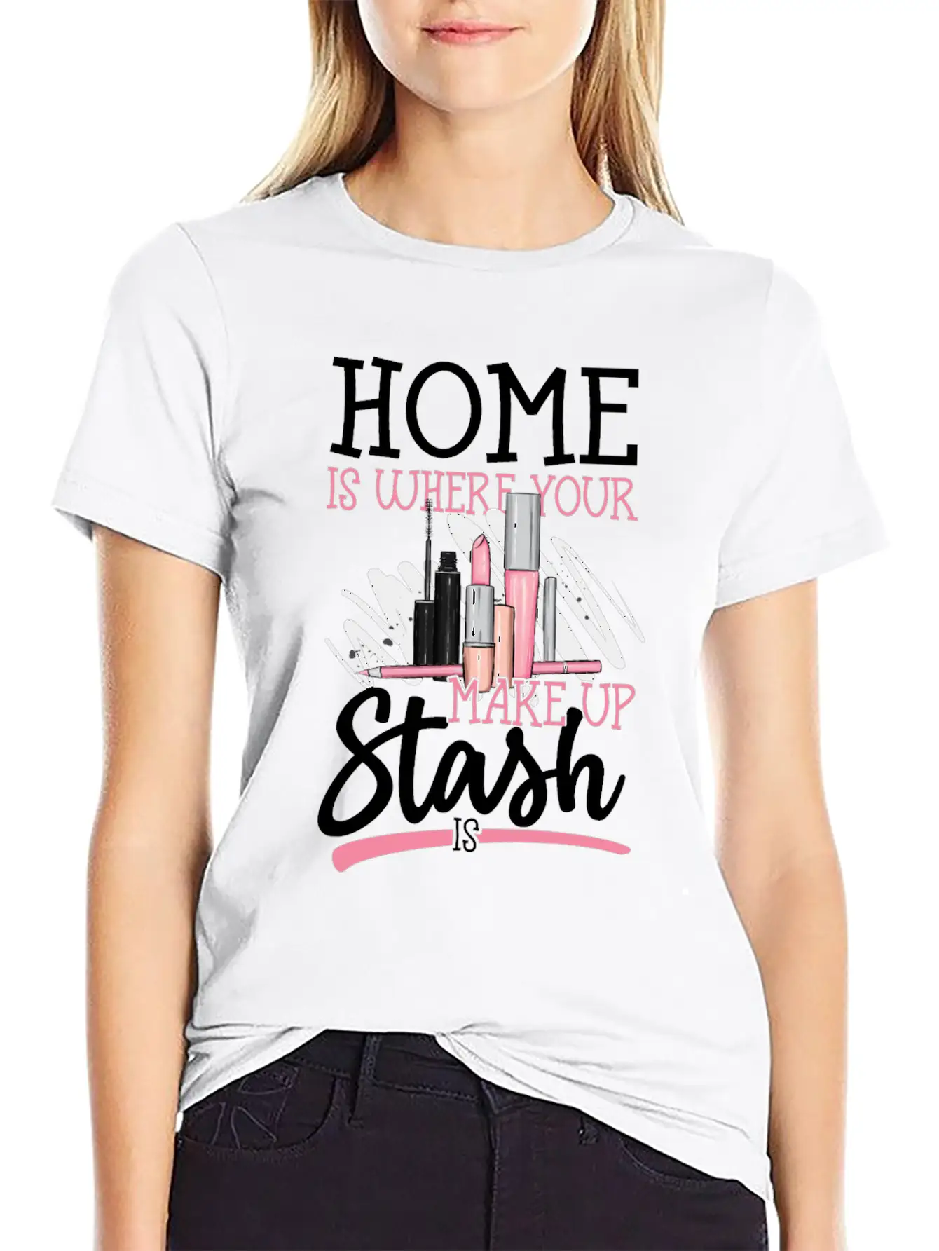 Me Is Where Your Makeup Stash Is Design For A Relaxed Everyday Tee – Lightweight And Durable Cotton