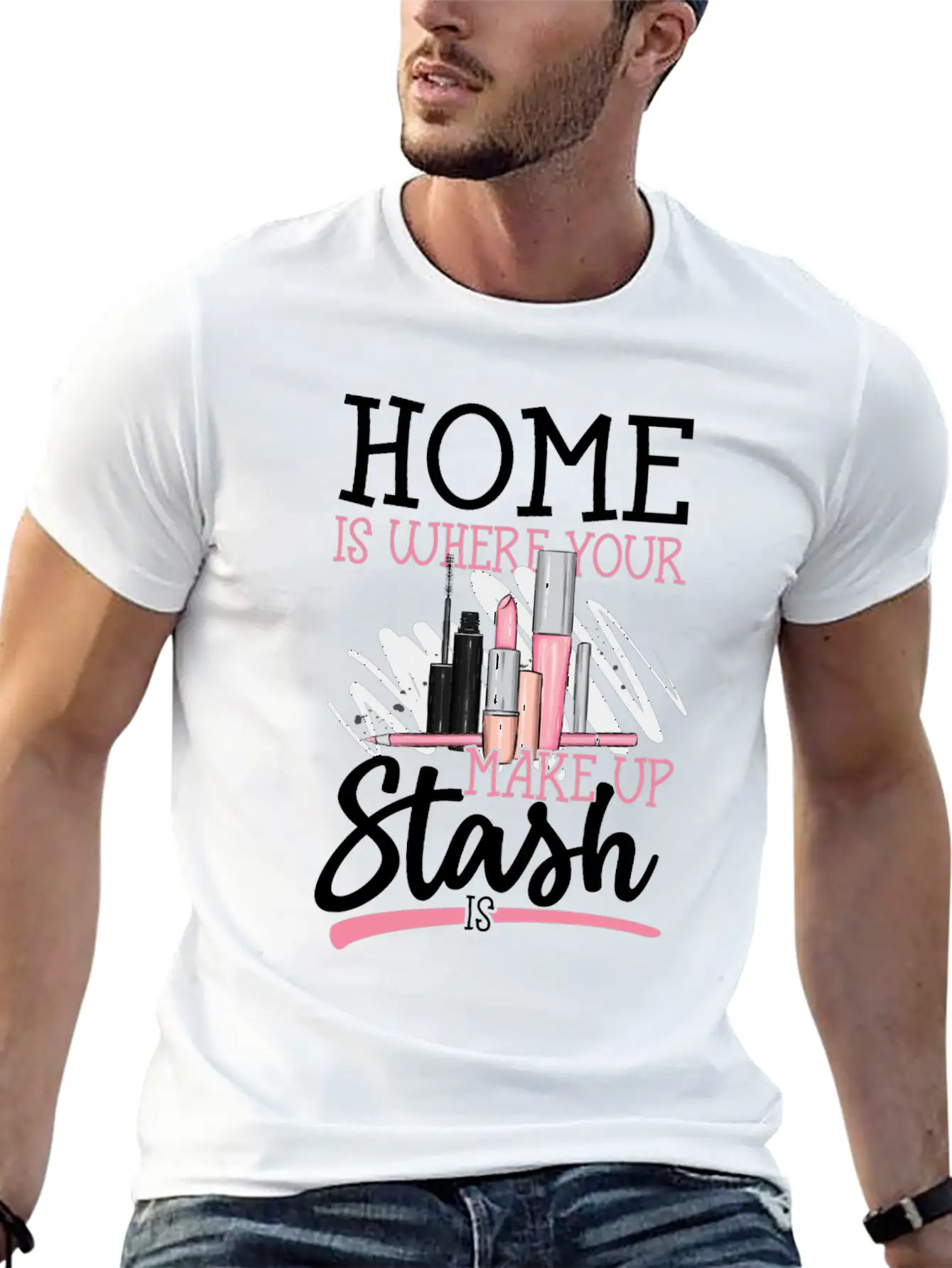 Me Is Where Your Makeup Stash Is Design For A Relaxed Everyday Tee – Lightweight And Durable Cotton