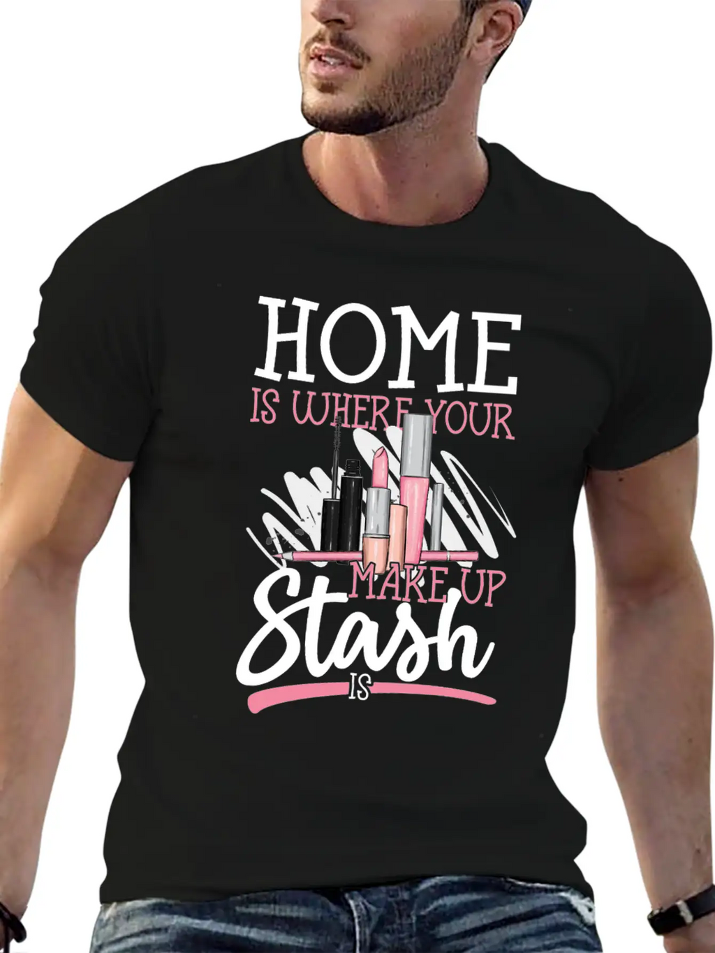 Me Is Where Your Makeup Stash Is Design For A Relaxed Everyday Tee – Lightweight And Durable Cotton