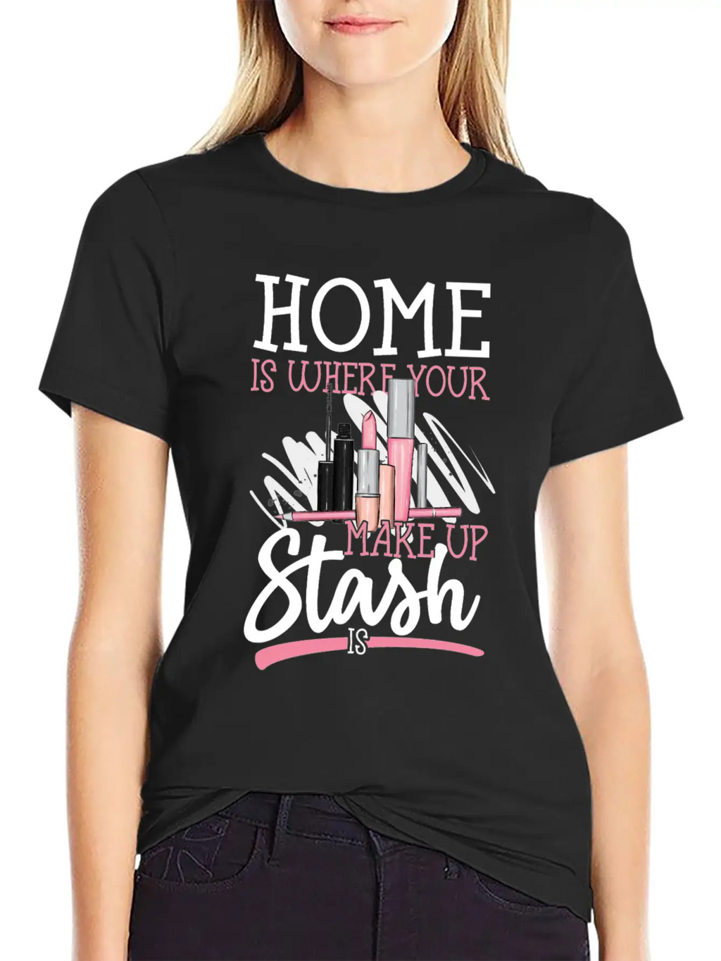 Me Is Where Your Makeup Stash Is Design For A Relaxed Everyday Tee – Lightweight And Durable Cotton
