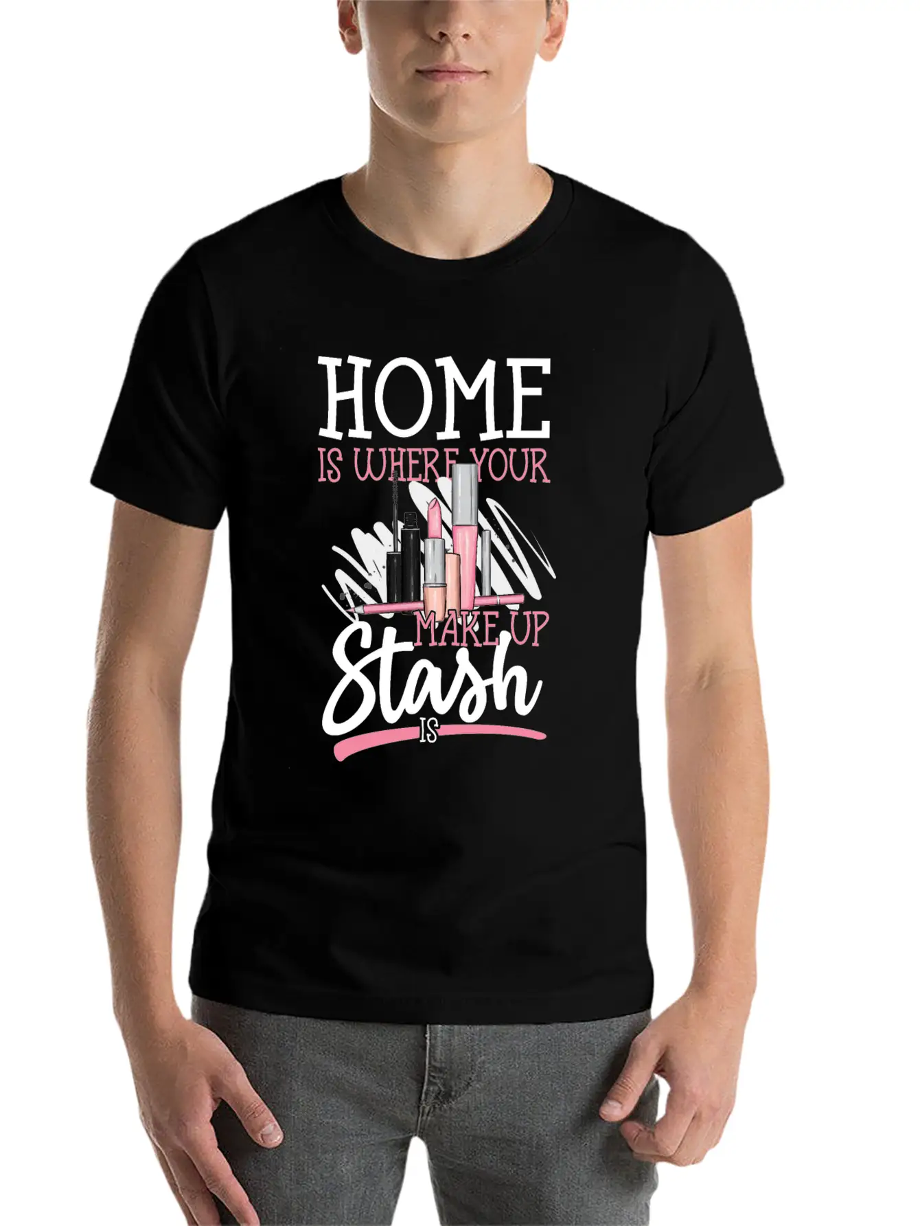 Me Is Where Your Makeup Stash Is Design For A Relaxed Everyday Tee – Lightweight And Durable Cotton
