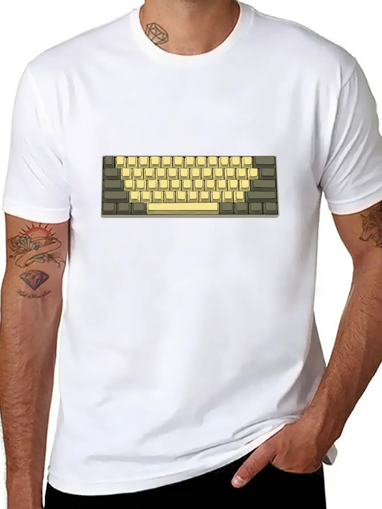 Mechanical Keyboard 60% Retro Breathable Soft Cotton T-Shirt – Timeless Casual Look