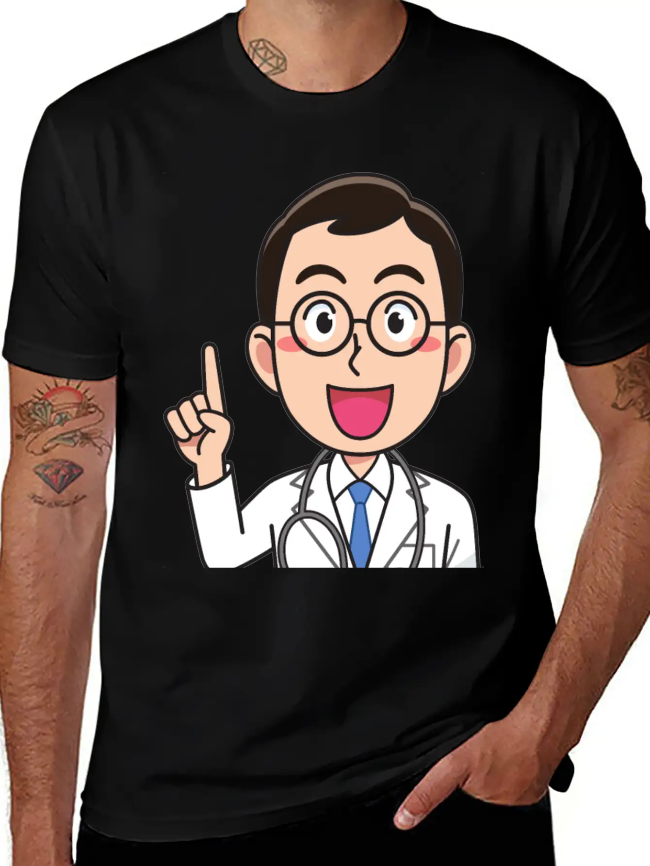 Medicine Doctor Man, With Stethoscope, Talking Classic Cotton Tee – Unisex Comfort For Any Season