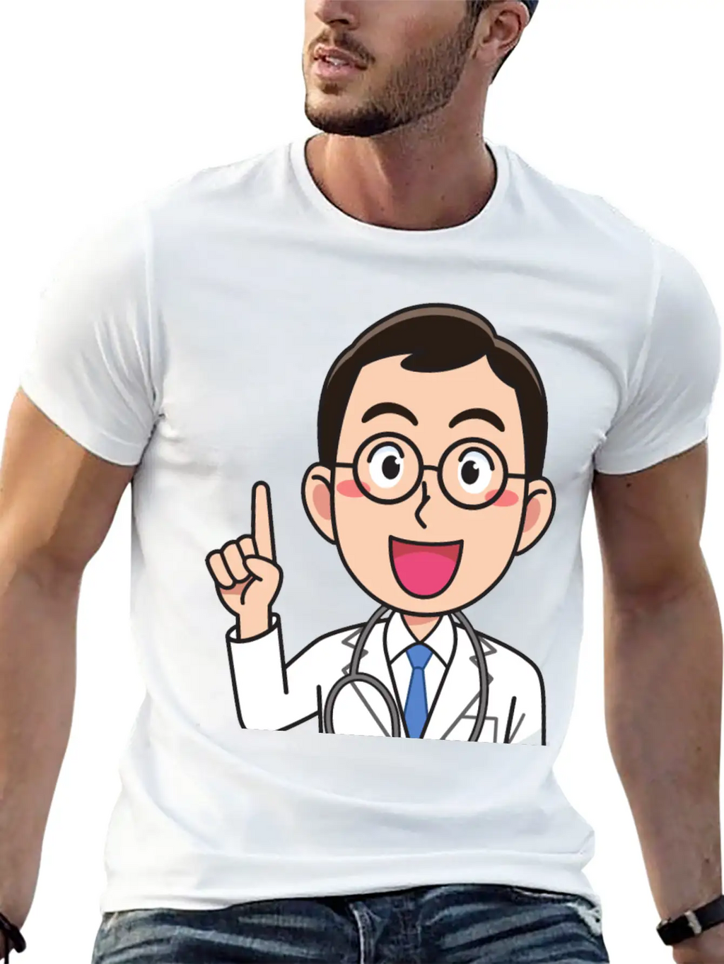Medicine Doctor Man, With Stethoscope, Talking Classic Cotton Tee – Unisex Comfort For Any Season