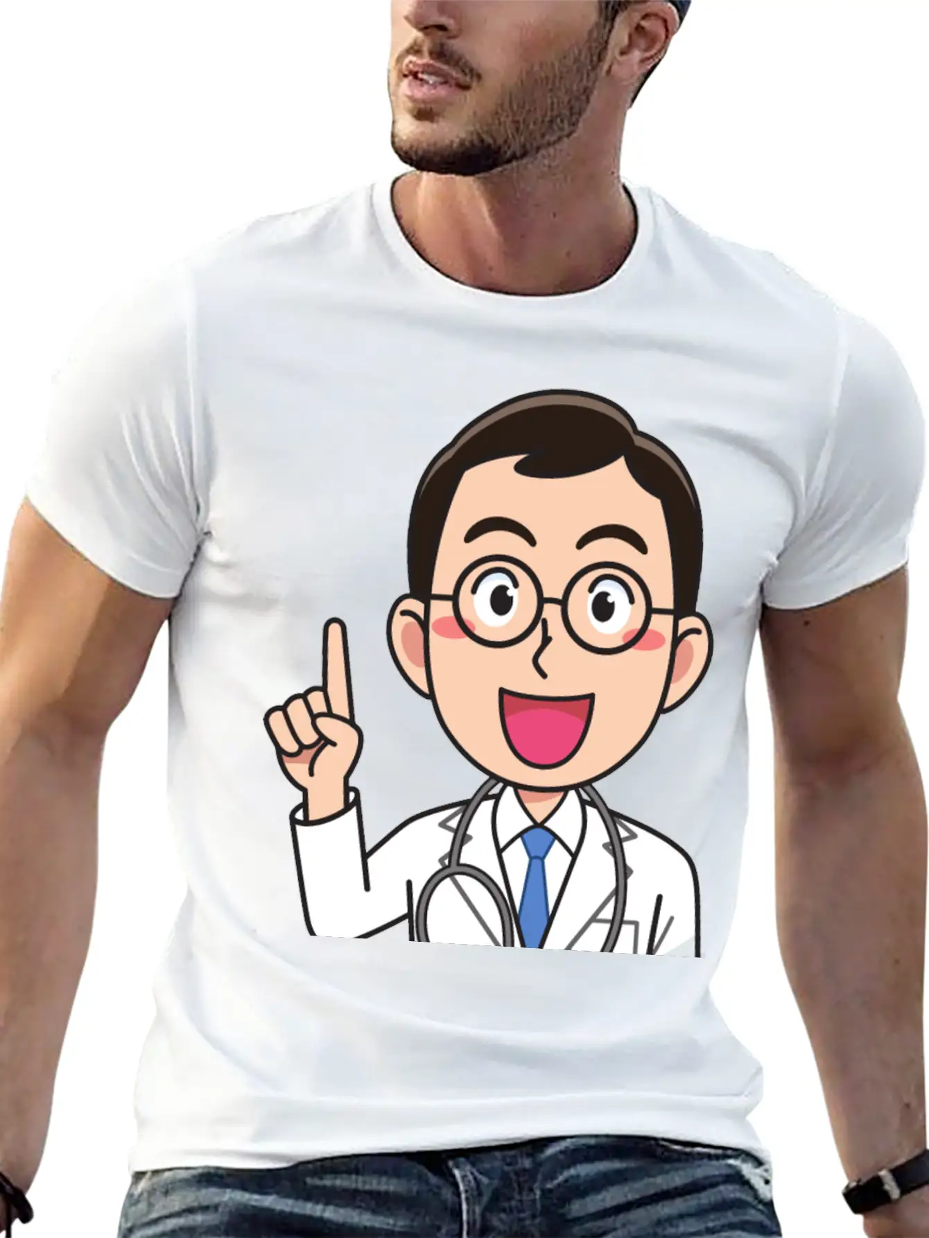 Medicine Doctor Man, With Stethoscope, Talking Classic Cotton Tee – Unisex Comfort For Any Season