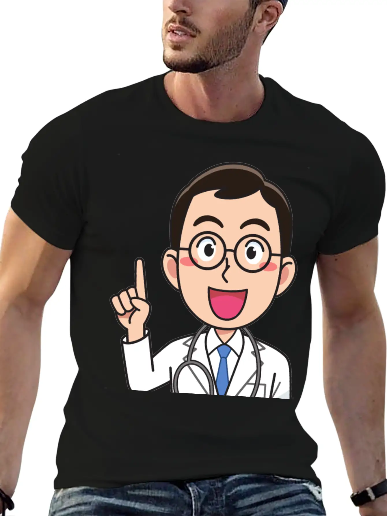 Medicine Doctor Man, With Stethoscope, Talking Classic Cotton Tee – Unisex Comfort For Any Season