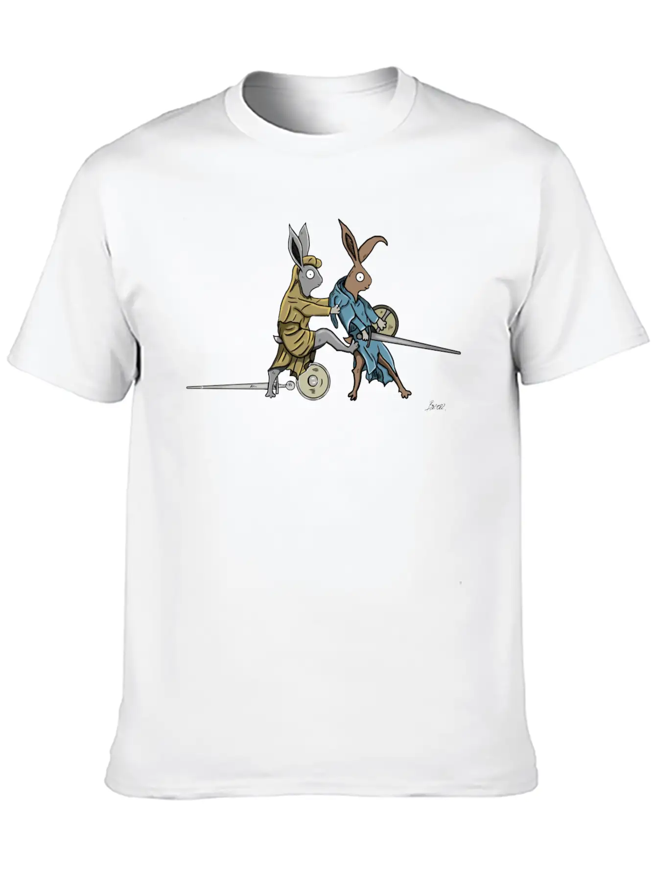 Medieval Rabbits In The Towerfechtbuch Timeless Short Sleeve Tee – Comfy And Minimalist Design