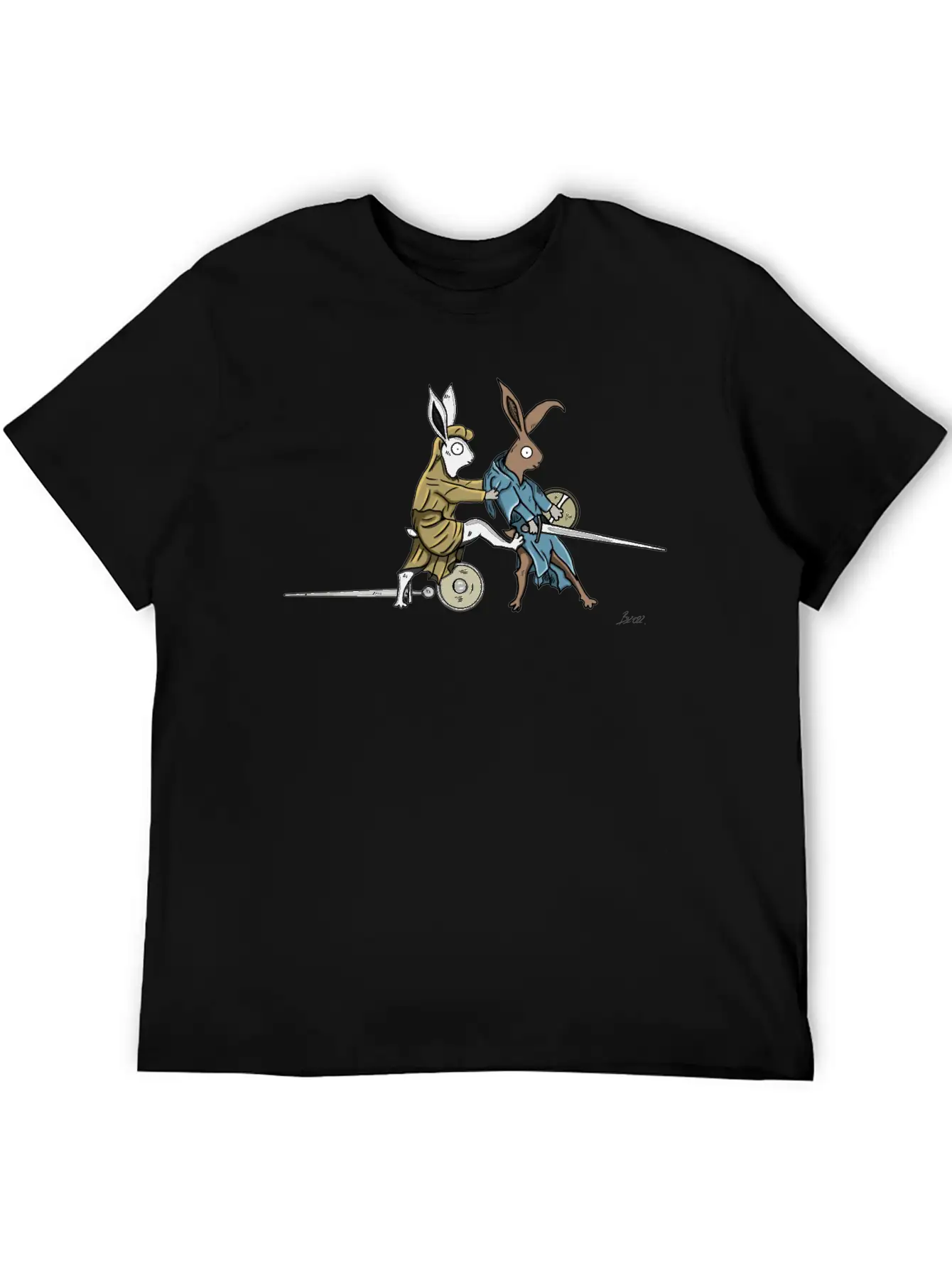 Medieval Rabbits In The Towerfechtbuch Timeless Short Sleeve Tee – Comfy And Minimalist Design