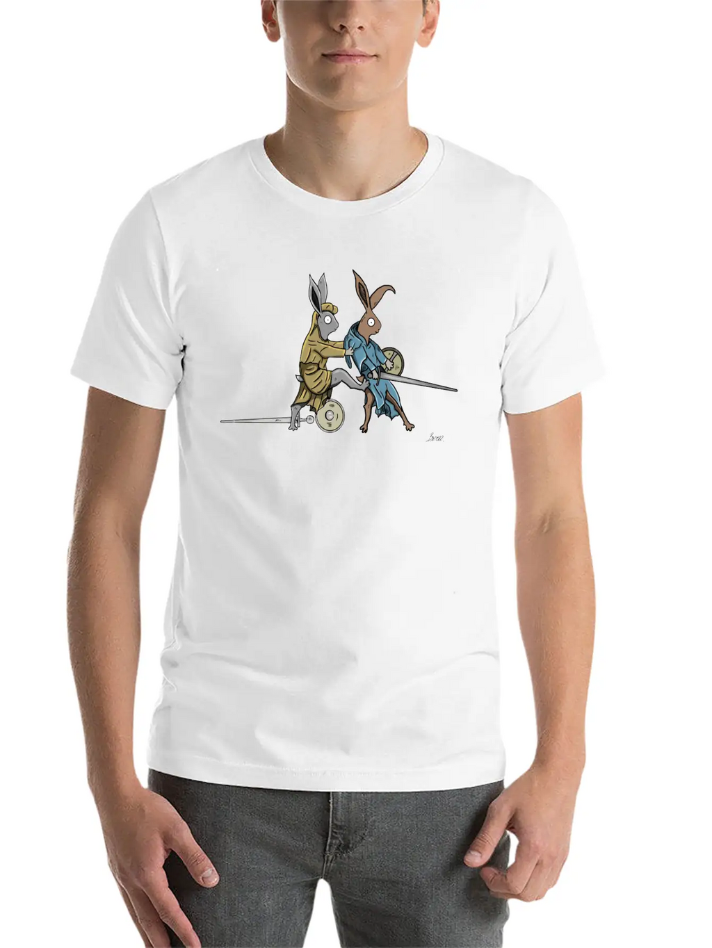 Medieval Rabbits In The Towerfechtbuch Timeless Short Sleeve Tee – Comfy And Minimalist Design