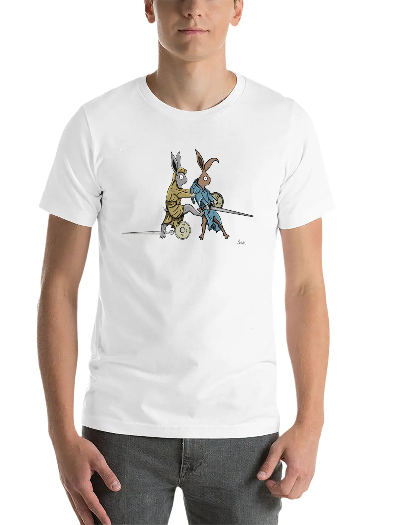 Medieval Rabbits In The Towerfechtbuch Timeless Short Sleeve Tee – Comfy And Minimalist Design
