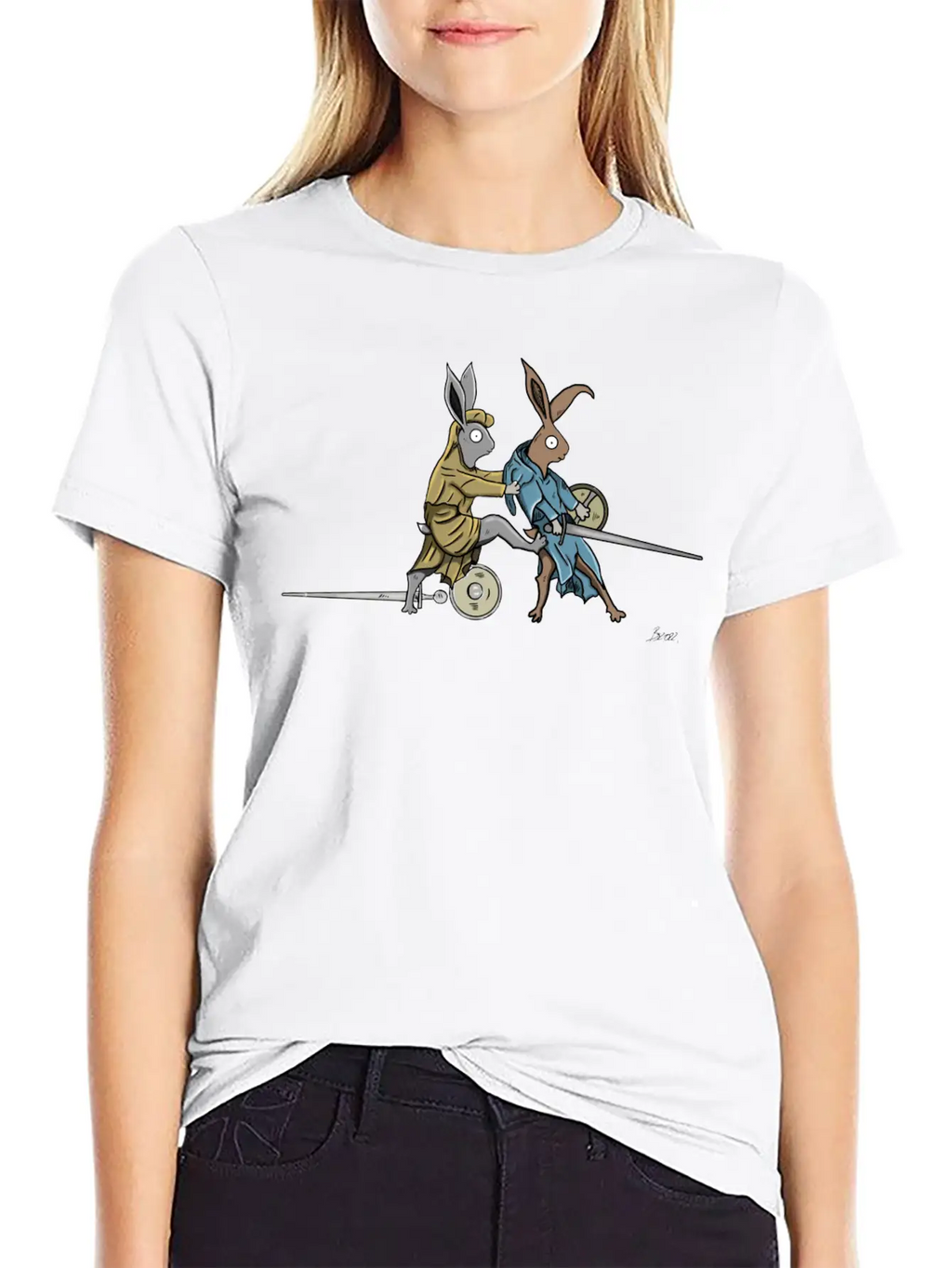Medieval Rabbits In The Towerfechtbuch Timeless Short Sleeve Tee – Comfy And Minimalist Design