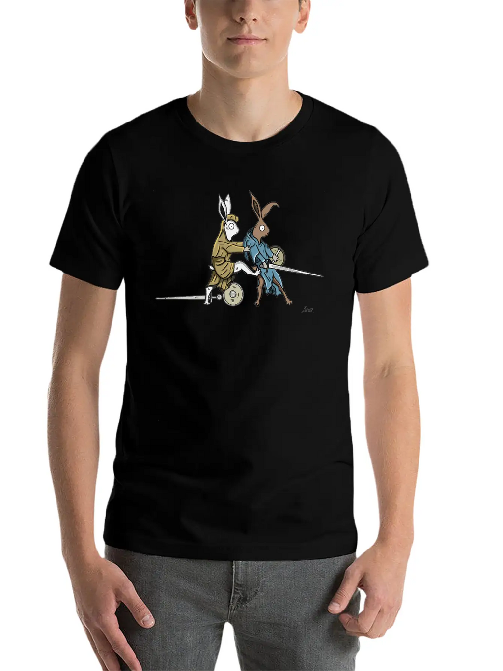 Medieval Rabbits In The Towerfechtbuch Timeless Short Sleeve Tee – Comfy And Minimalist Design