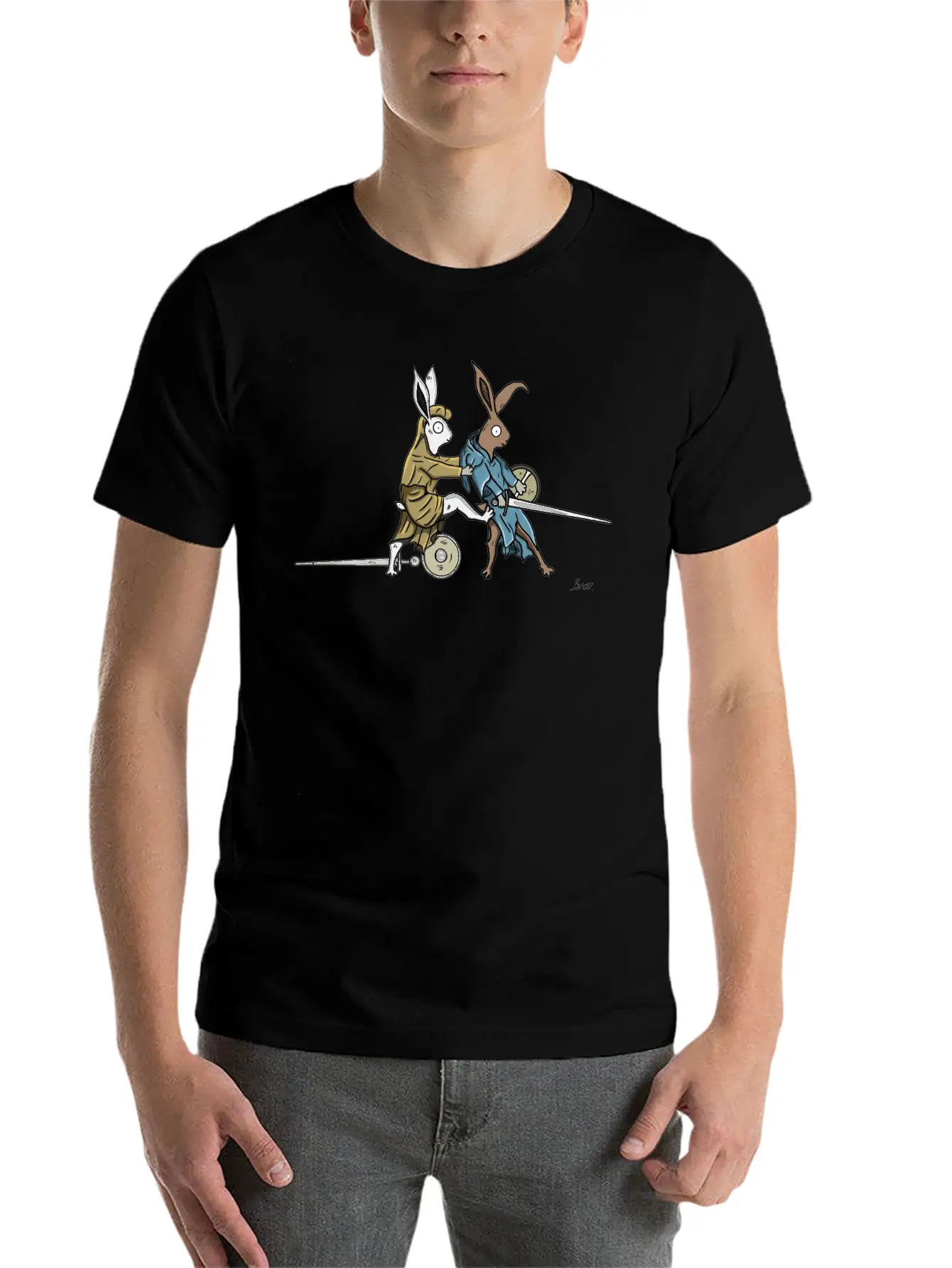 Medieval Rabbits In The Towerfechtbuch Timeless Short Sleeve Tee – Comfy And Minimalist Design