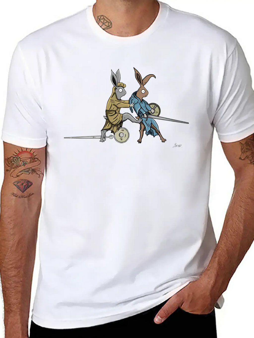 Medieval Rabbits In The Towerfechtbuch Timeless Short Sleeve Tee – Comfy And Minimalist Design