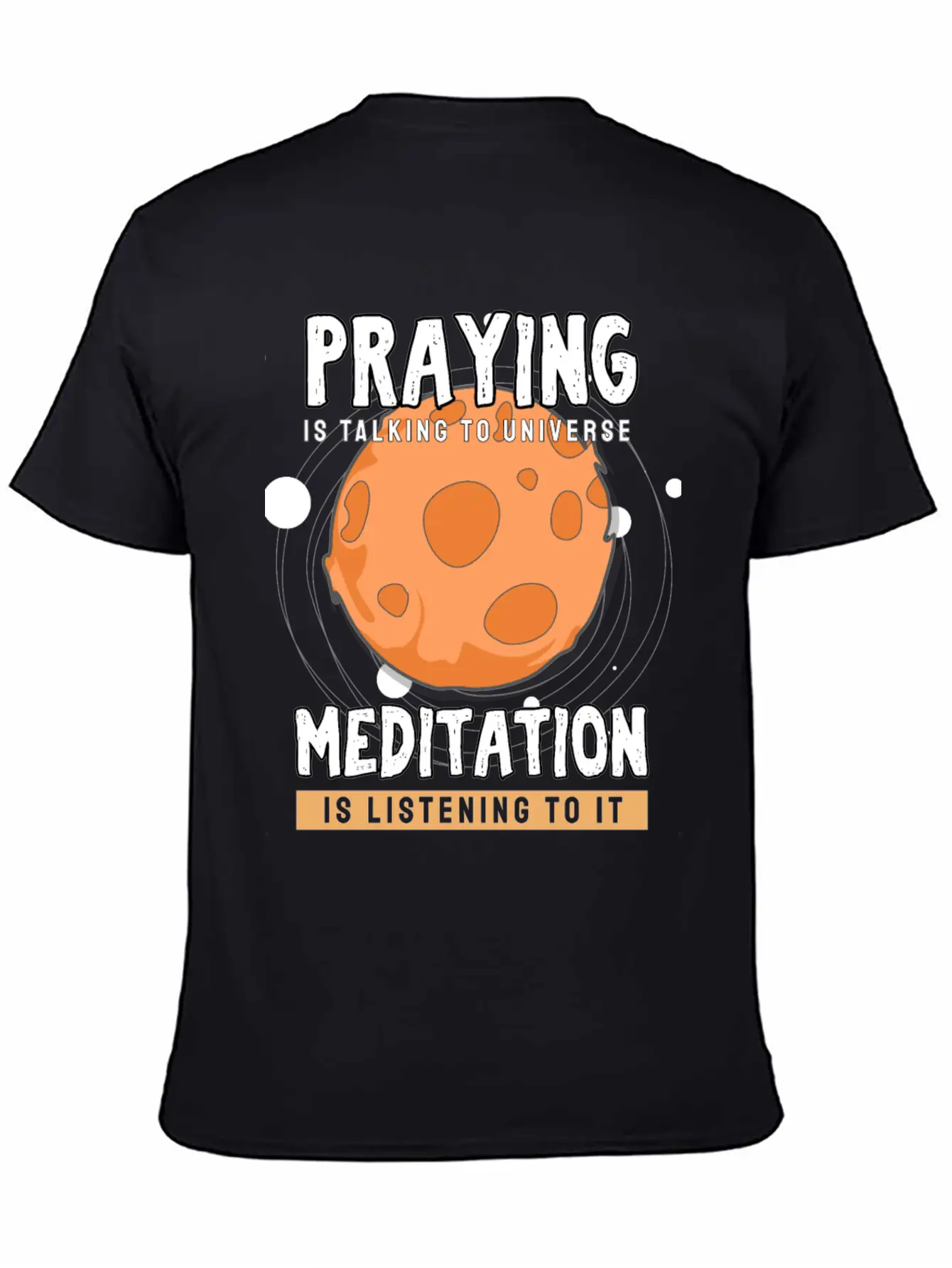Meditate Praying Universe Stylish Everyday T-Shirt – Unisex Basic Cotton Tee