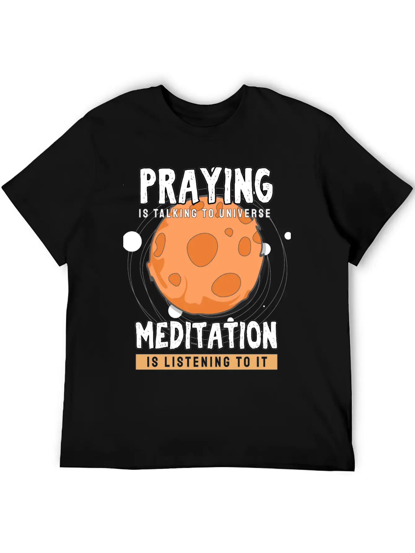 Meditate Praying Universe Stylish Everyday T-Shirt – Unisex Basic Cotton Tee