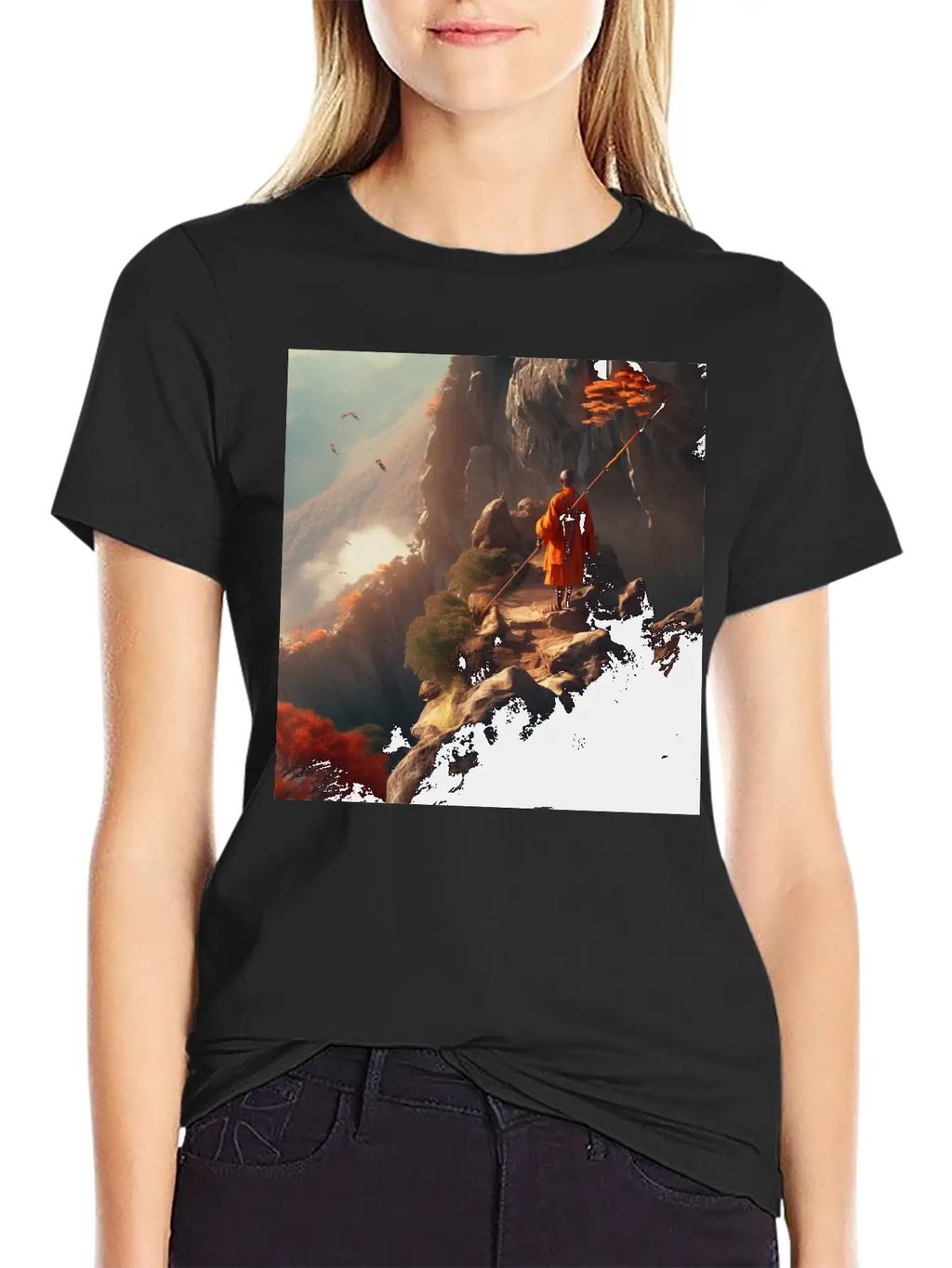 Meditating Monk Stylish Everyday T-Shirt – Unisex Basic Cotton Tee