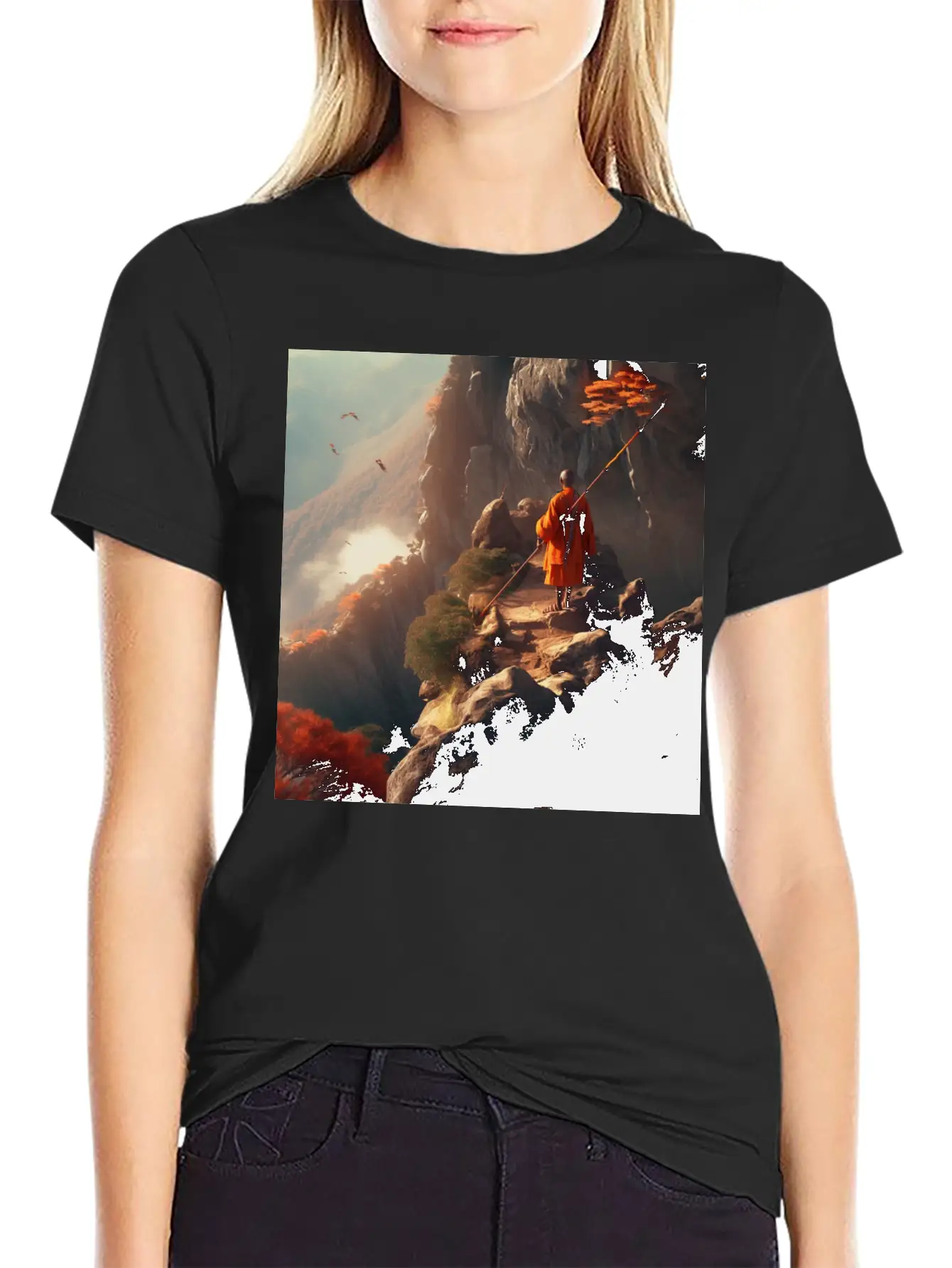 Meditating Monk Stylish Everyday T-Shirt – Unisex Basic Cotton Tee